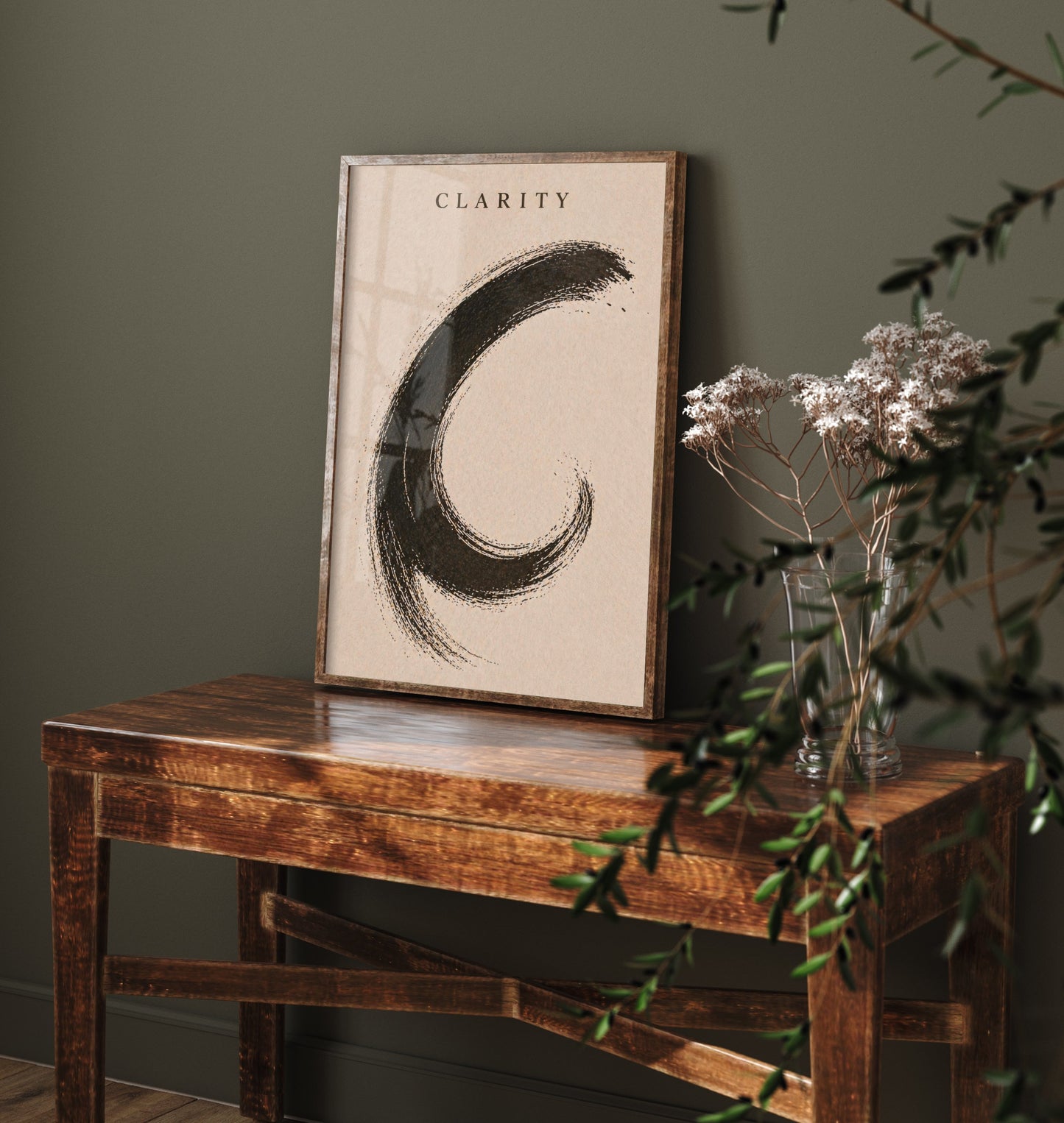 Clarity Zen Art Print - Minimalist Ink Brush Stroke Poster - Black Calligraphy Painting - Mindful Wall Art 3/3
