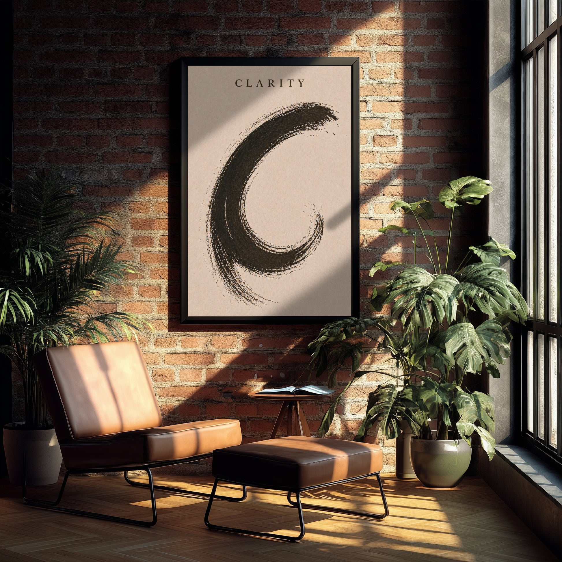 Clarity Zen Art Print - Minimalist Ink Brush Stroke Poster - Black Calligraphy Painting - Mindful Wall Art 3/3