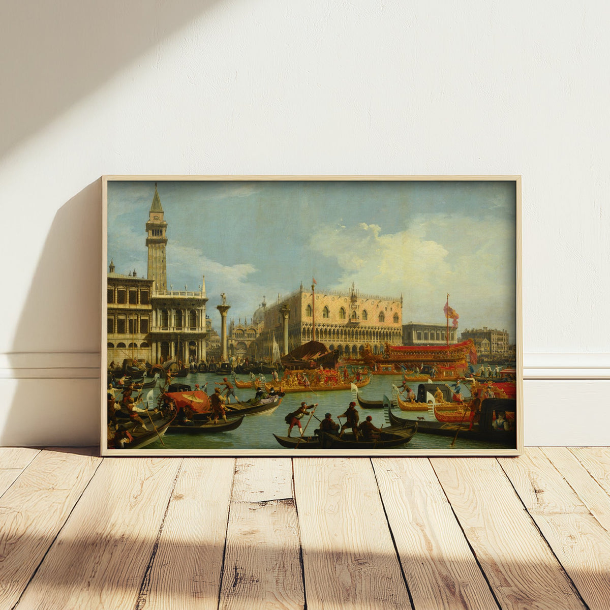 Canaletto - The Bucentaur's Return to the Pier by the Palazzo Ducale (c. 1730) - Classic Painting Art Print - Venice Gondolas Poster
