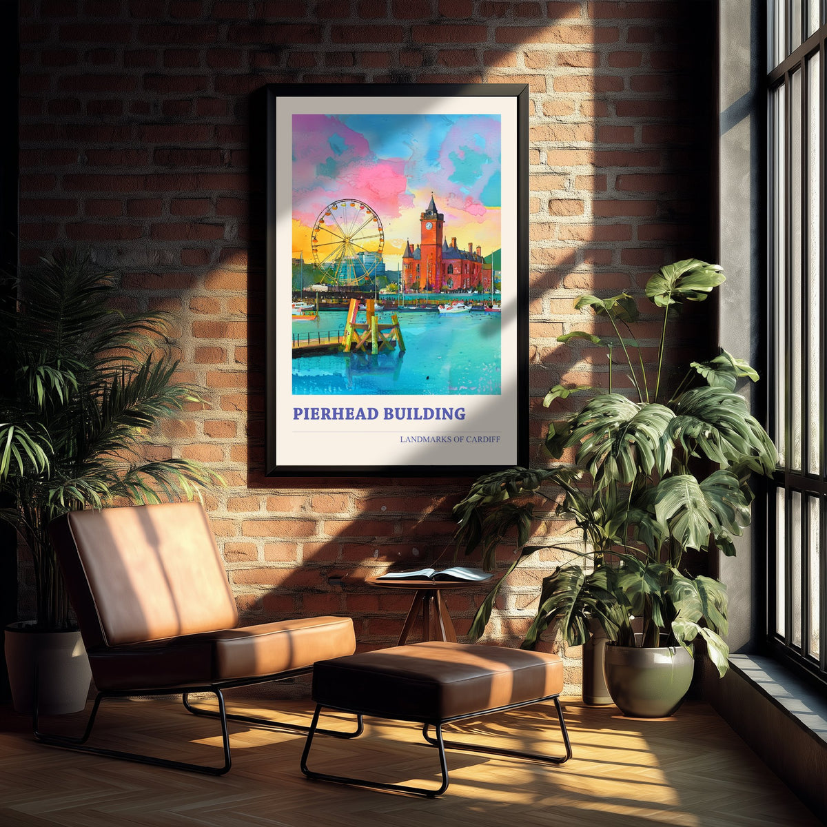 Cardiff Pierhead Building Travel Poster - Welsh Landmark Art Print - Vibrant Watercolour - Cardiff Bay 1/3