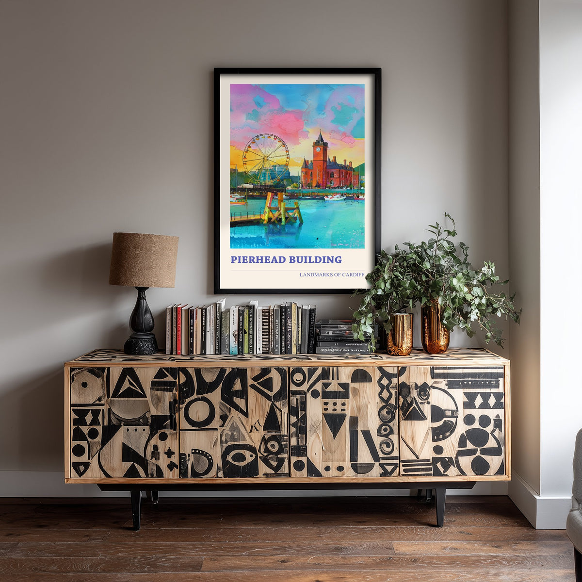 Cardiff Pierhead Building Travel Poster - Welsh Landmark Art Print - Vibrant Watercolour - Cardiff Bay 1/3