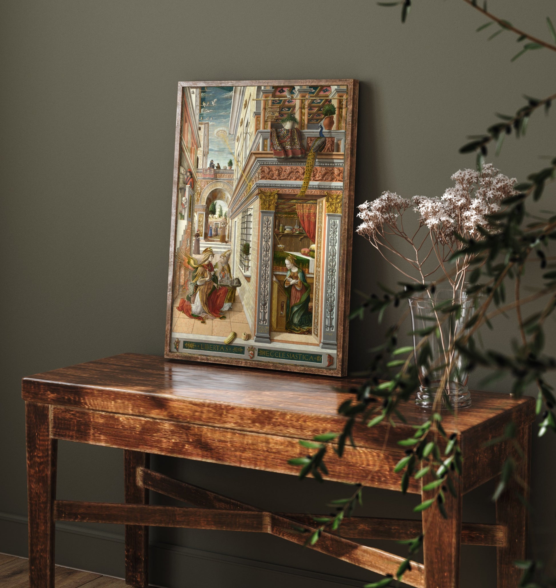 Carlo Crivelli - The Annunciation with Saint Emidius (1486) - Classic Painting Art Print Poster - Renaissance Wall Art