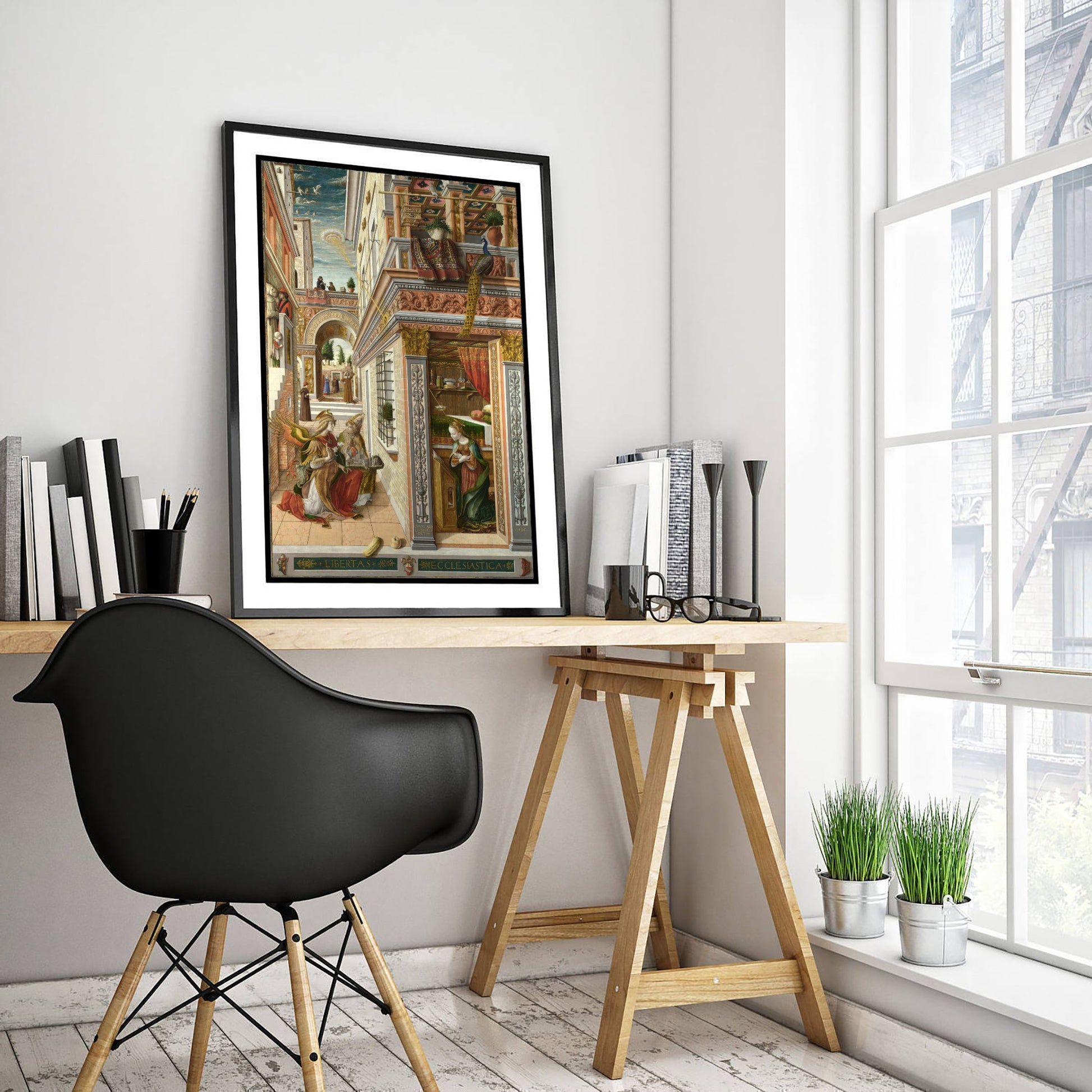 Carlo Crivelli - The Annunciation with Saint Emidius (1486) - Classic Painting Art Print Poster - Renaissance Wall Art