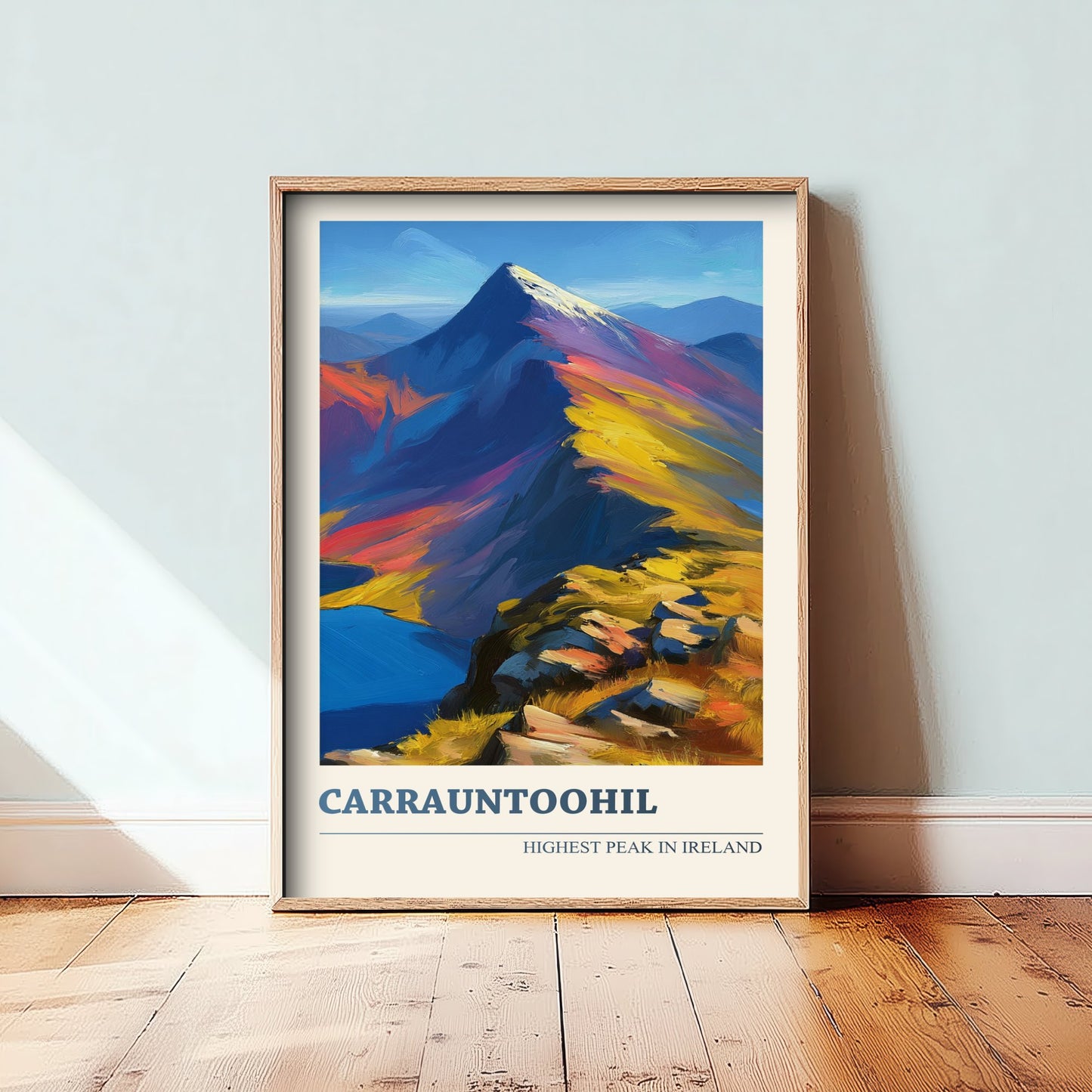 Carrauntoohil Art Print - Highest Peak in Ireland Poster - Bold Oil Painting Mountain - Kerry Hiking Wall Art