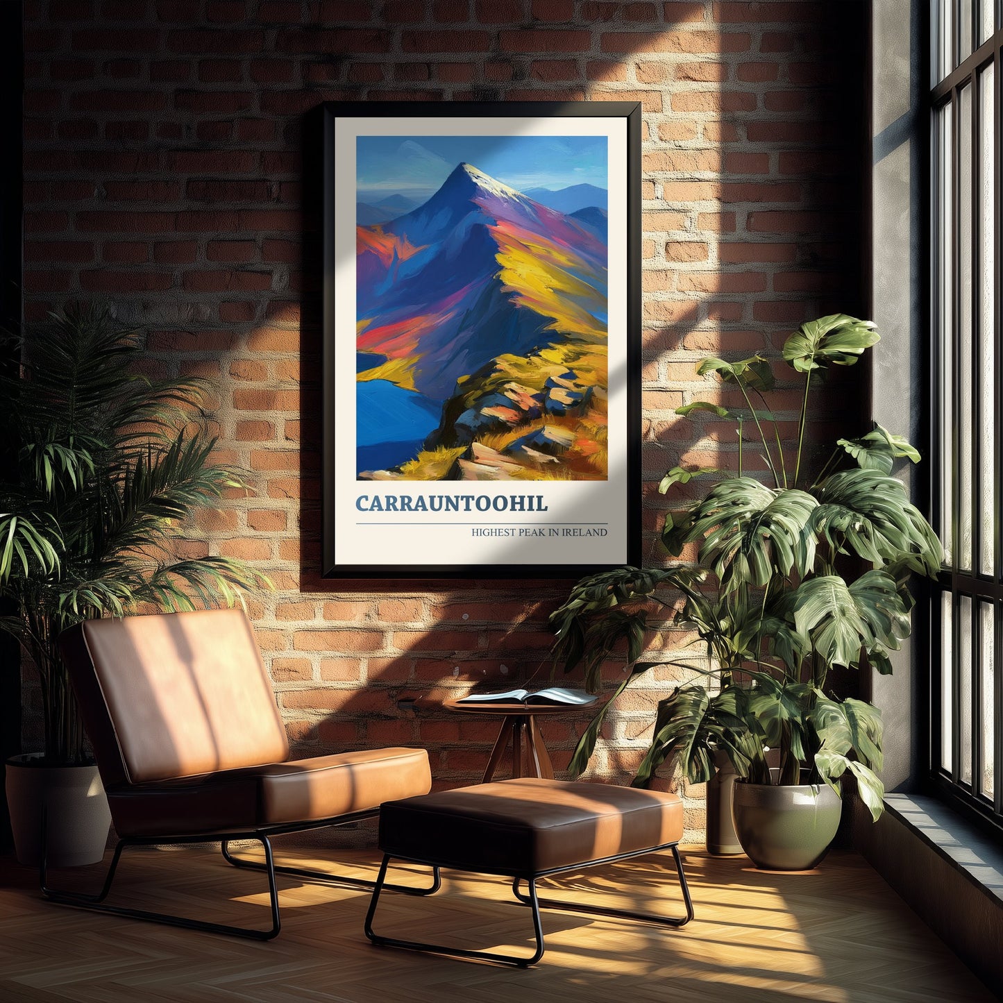 Carrauntoohil Art Print - Highest Peak in Ireland Poster - Bold Oil Painting Mountain - Kerry Hiking Wall Art