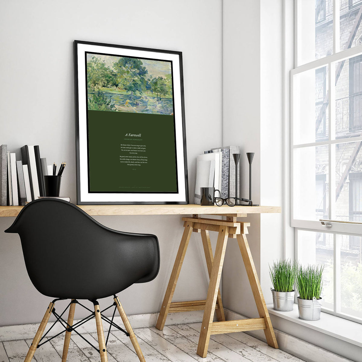 A Farewell by Charles Kingsley Art Print - Full Poem Poster - Be Good Sweet Maid Poetry beneath Impressionist Painting