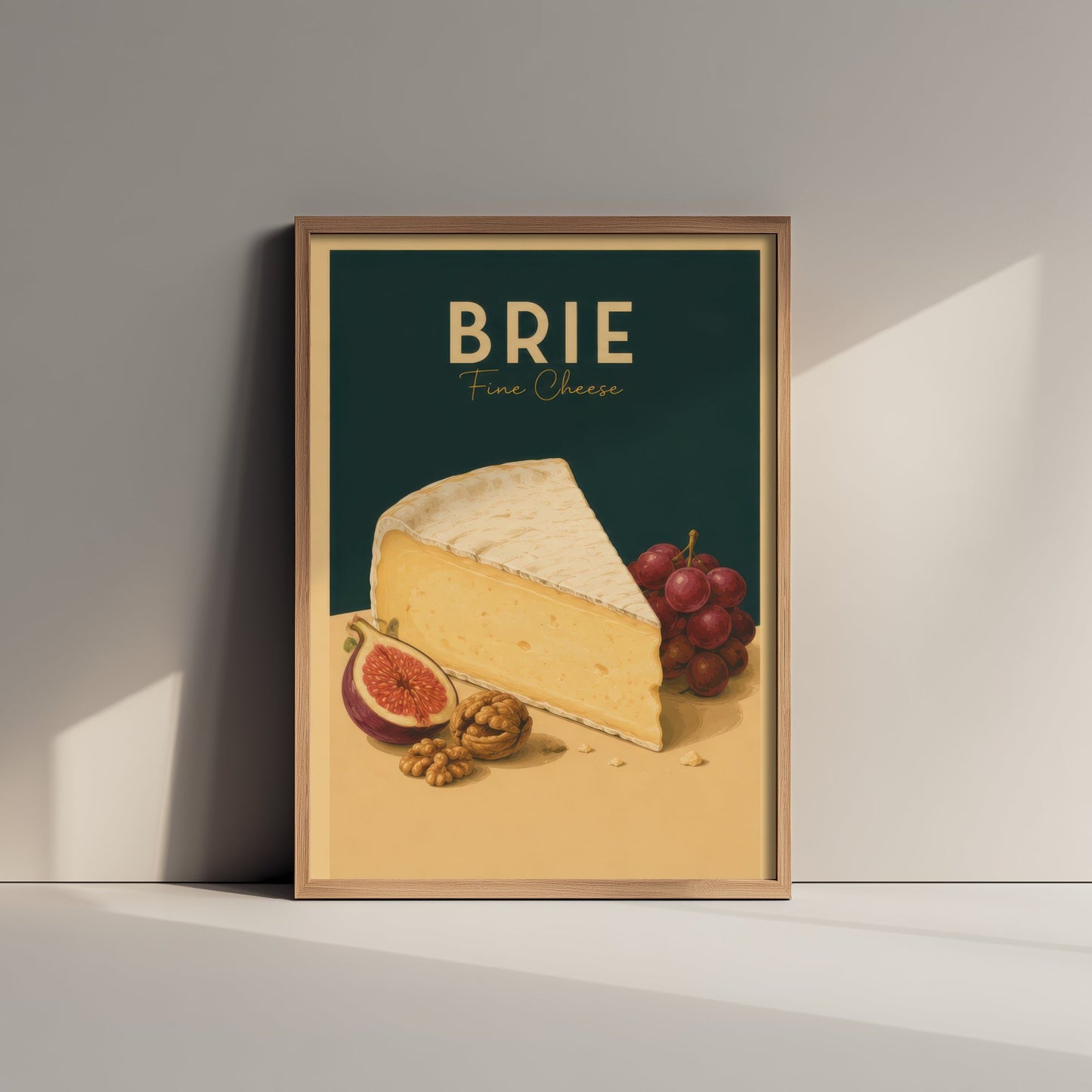 Vintage Brie Art Print - Fine Cheese Kitchen Poster - Food Illustration - French Deli Wall Art 1/3