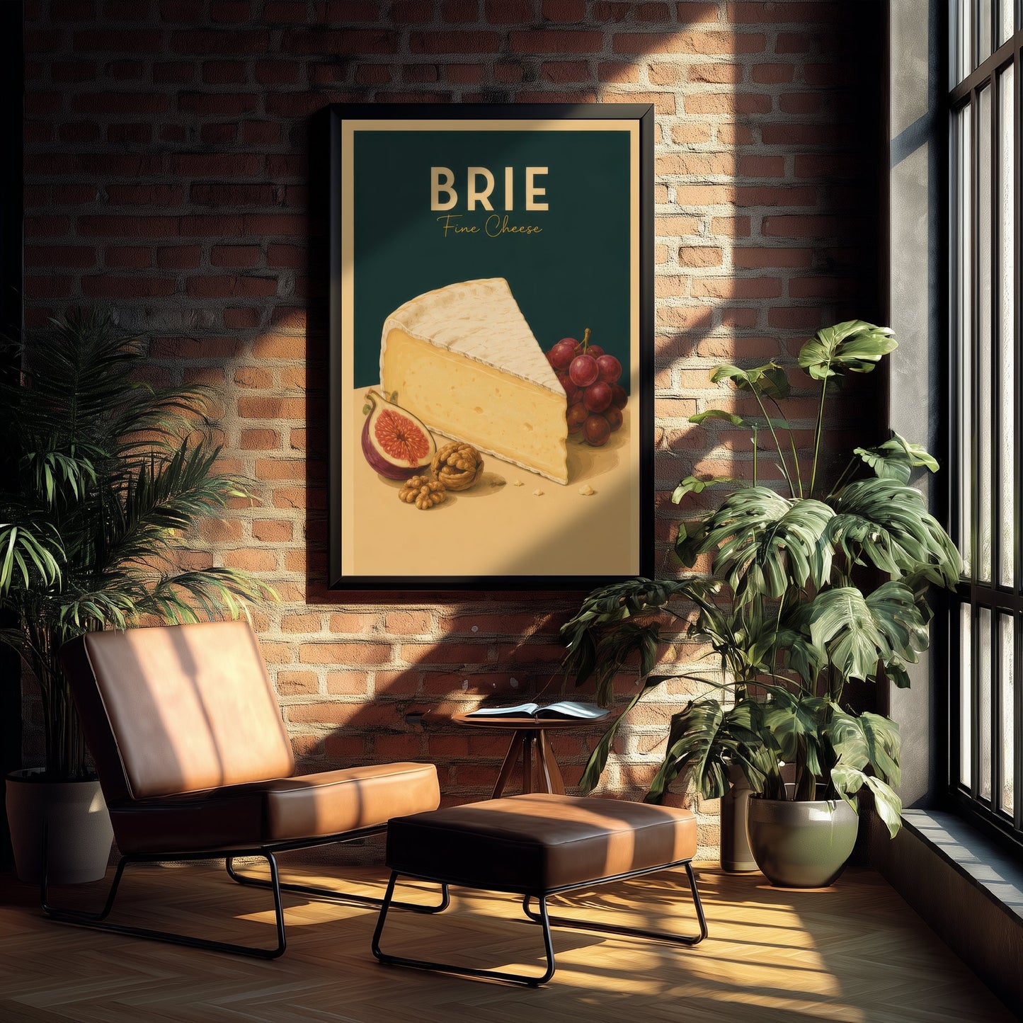 Vintage Brie Art Print - Fine Cheese Kitchen Poster - Food Illustration - French Deli Wall Art 1/3