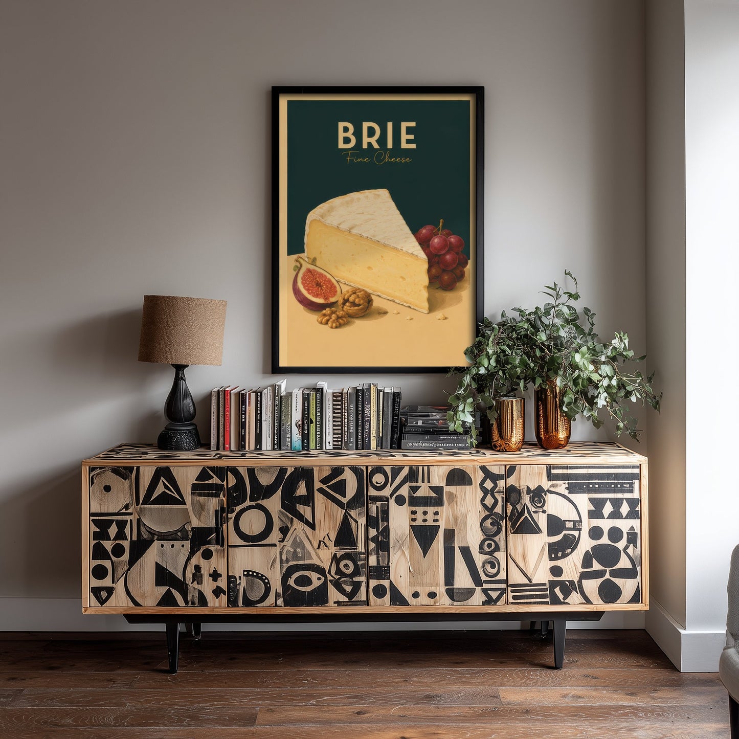 Vintage Brie Art Print - Fine Cheese Kitchen Poster - Food Illustration - French Deli Wall Art 1/3
