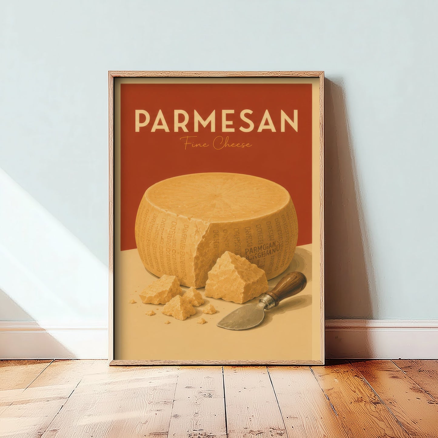 Vintage Parmesan Art Print - Fine Cheese Kitchen Poster - Food Illustration - Italian Deli Wall Art 2/3