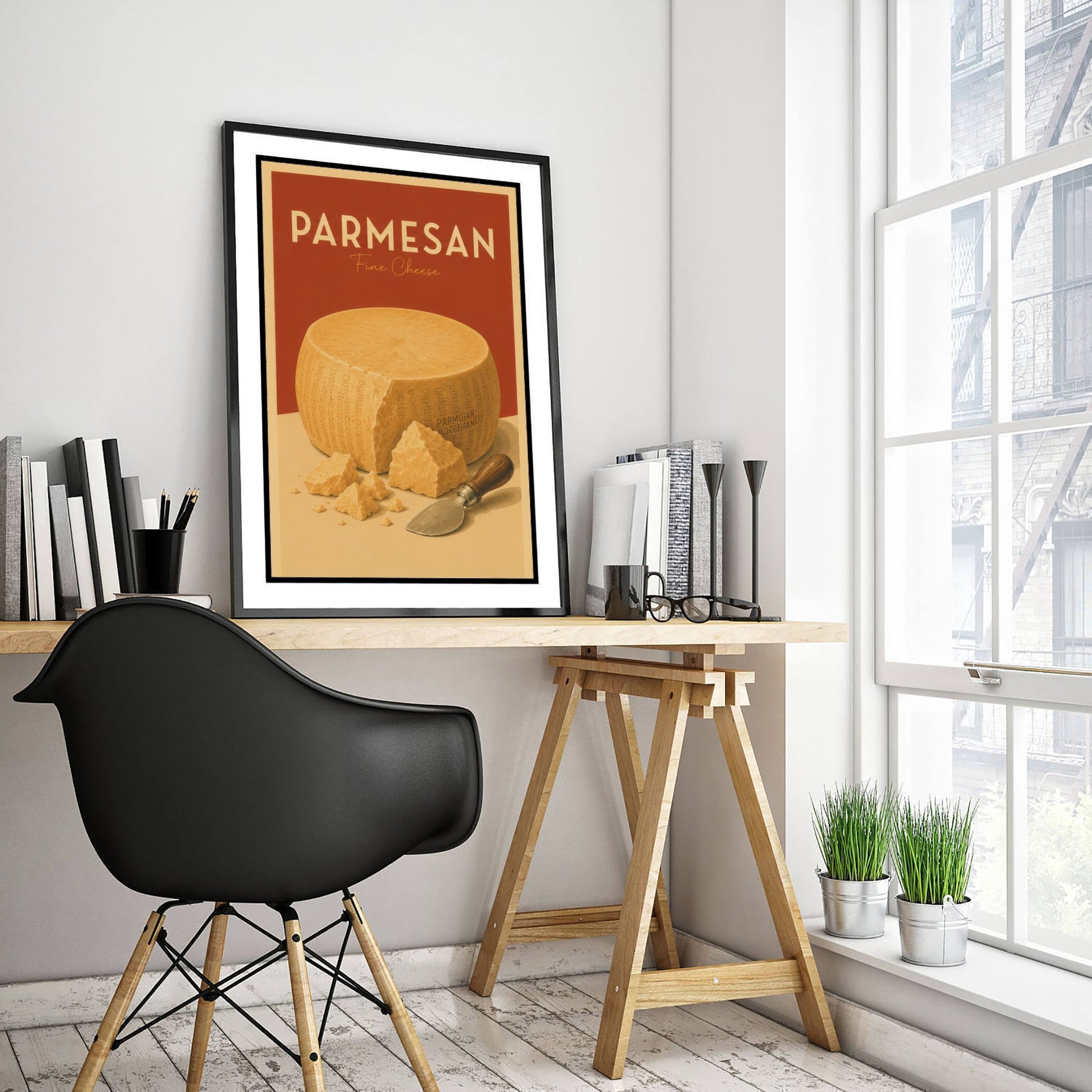 Vintage Parmesan Art Print - Fine Cheese Kitchen Poster - Food Illustration - Italian Deli Wall Art 2/3