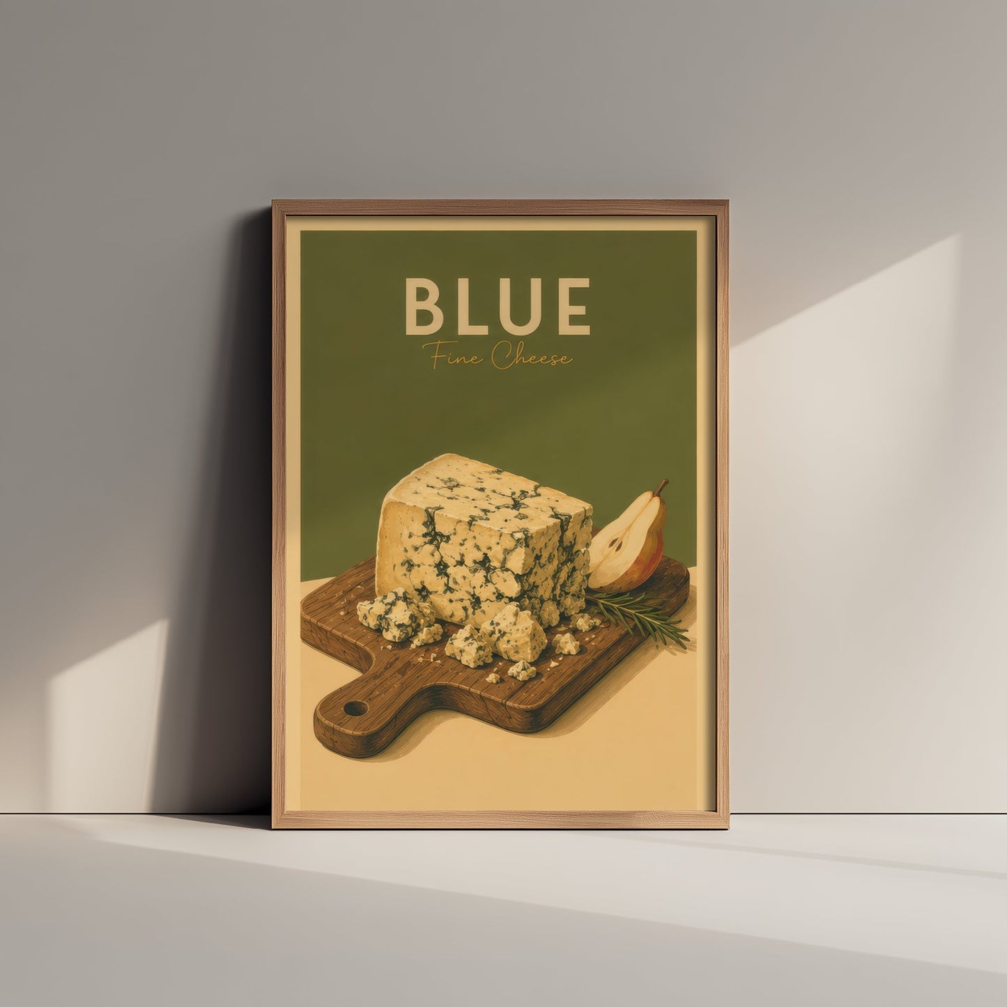 Vintage Blue Cheese Art Print - Fine Cheese Poster - Food Illustration - Deli Kitchen Wall Art 3/3