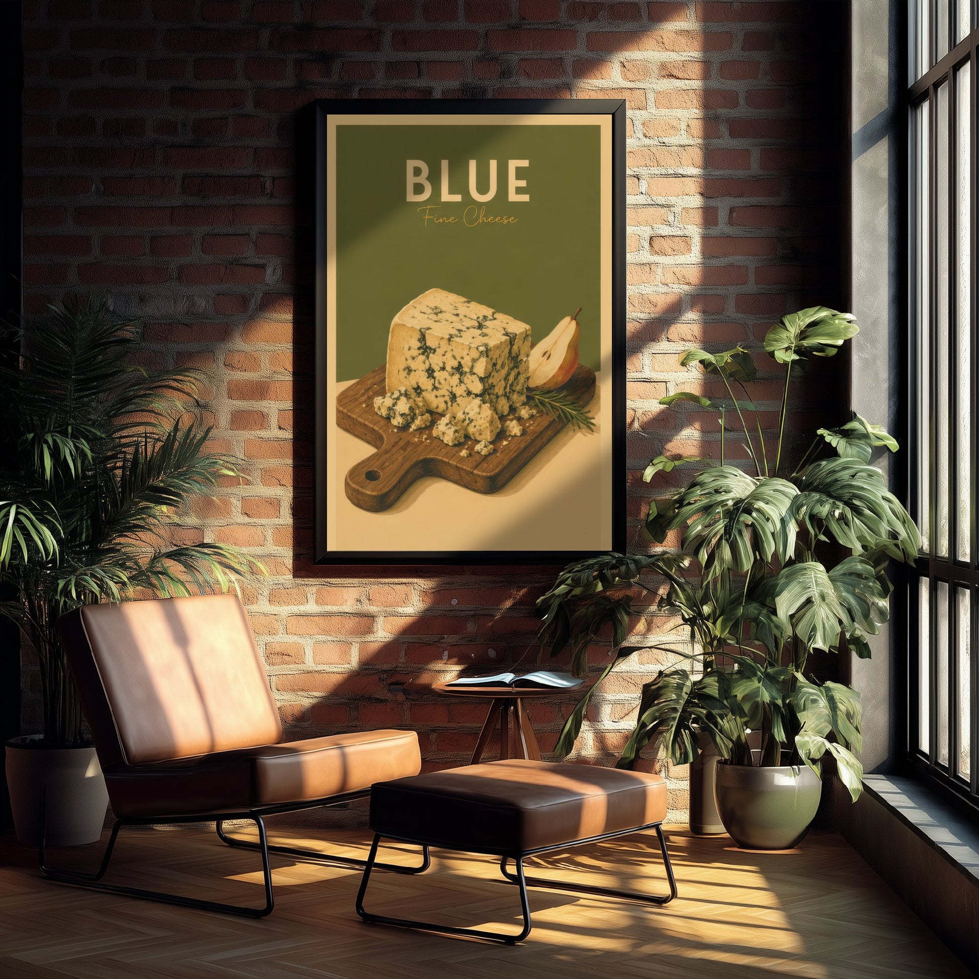 Vintage Blue Cheese Art Print - Fine Cheese Poster - Food Illustration - Deli Kitchen Wall Art 3/3