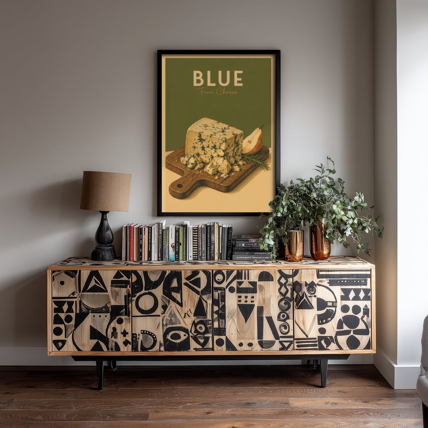 Vintage Blue Cheese Art Print - Fine Cheese Poster - Food Illustration - Deli Kitchen Wall Art 3/3