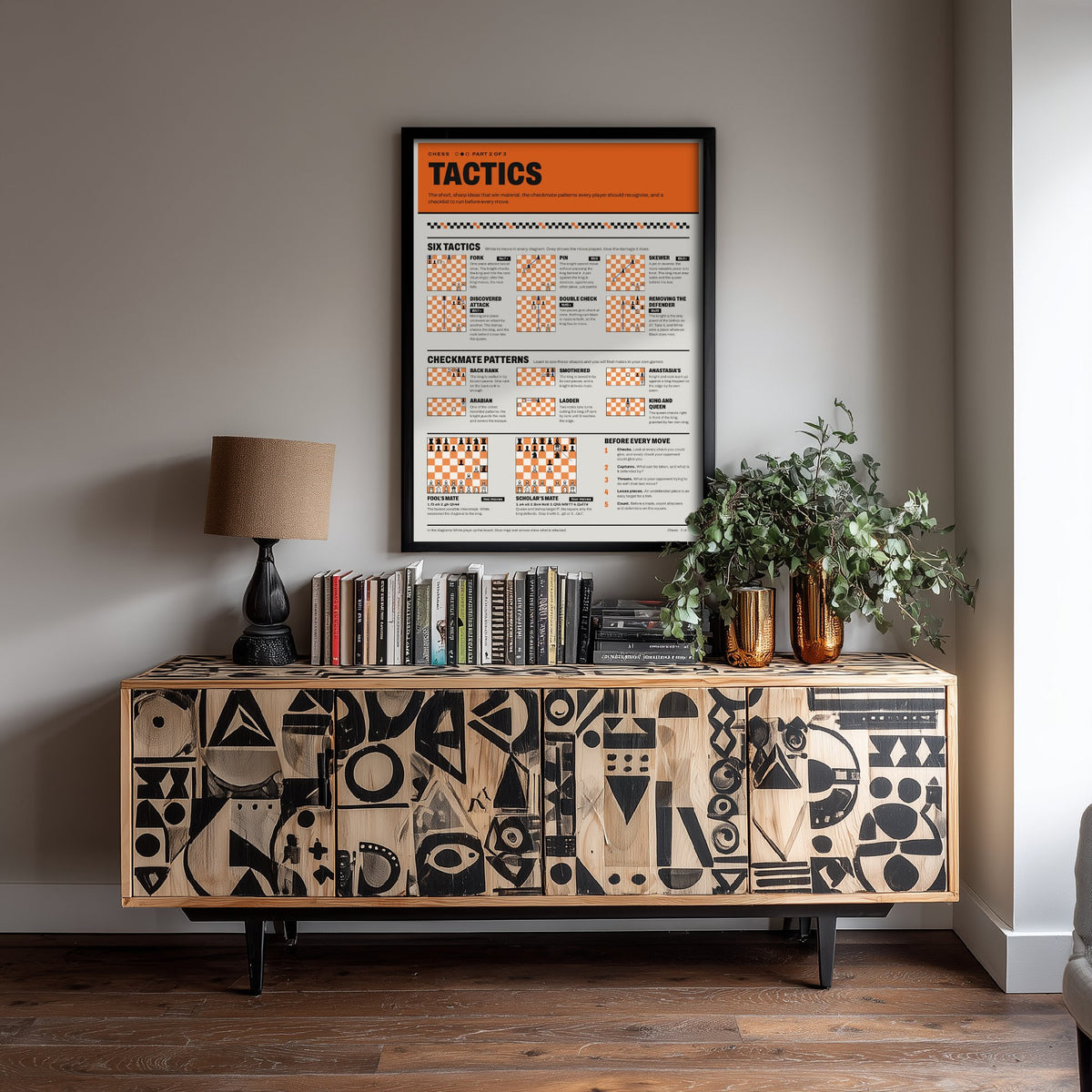 Chess Tactics Art Print - Checkmate Patterns Guide Poster - Educational Illustration - Chess Club Gift 2/3