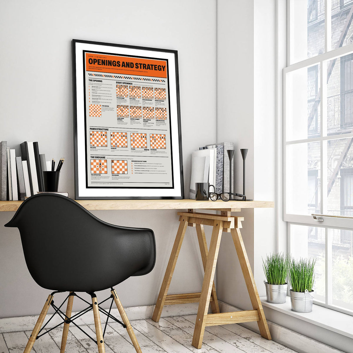 Chess Openings Art Print - Strategy and Endgame Guide Poster - Educational Illustration - Chess Lover Gift 3/3