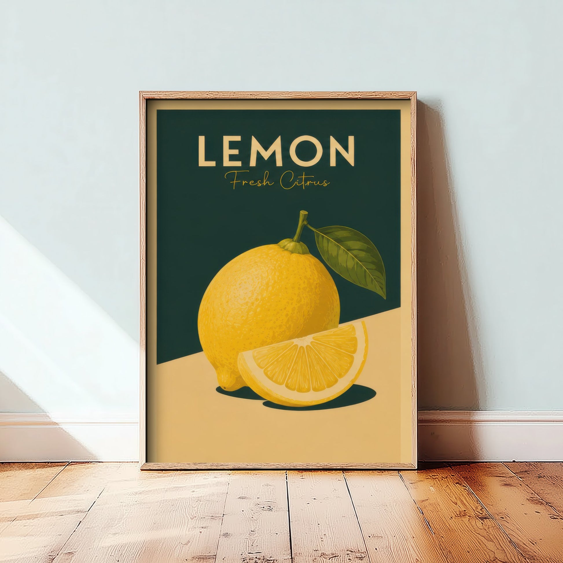 Vintage Lemon Art Print - Fresh Citrus Kitchen Poster - Fruit Illustration - Kitchen Fruit Wall Art 1/3