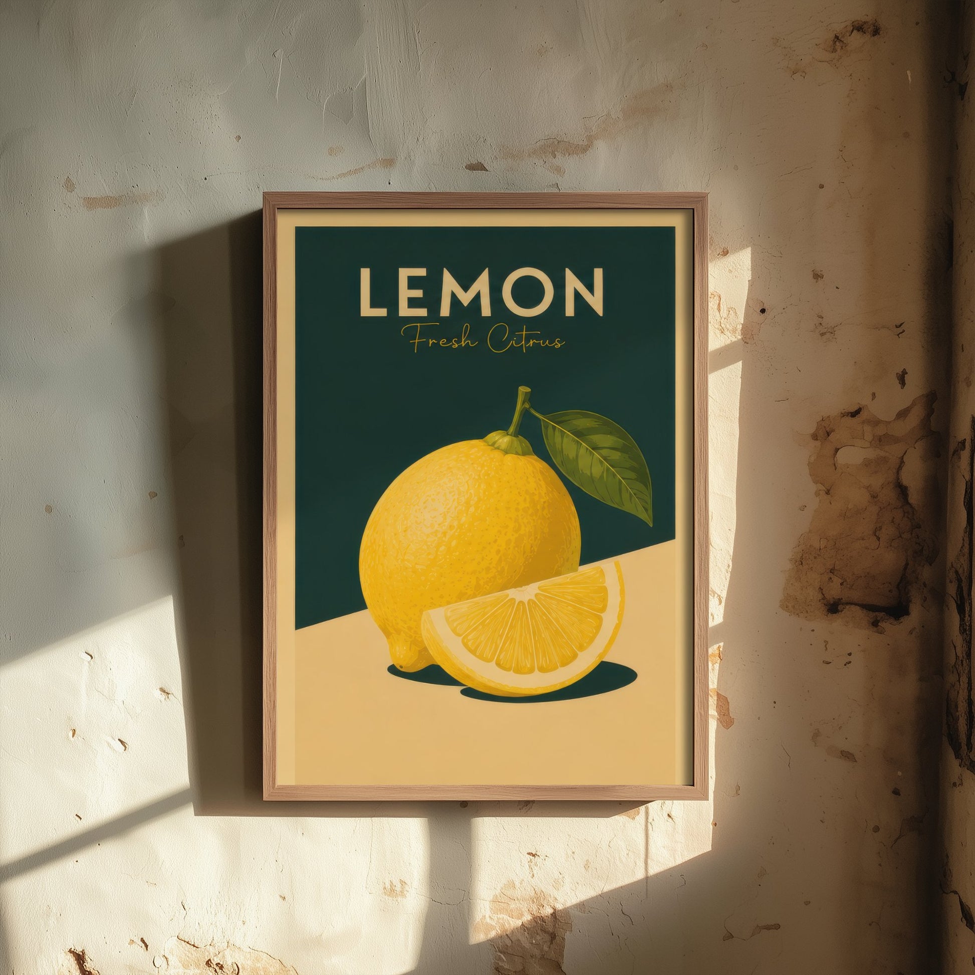 Vintage Lemon Art Print - Fresh Citrus Kitchen Poster - Fruit Illustration - Kitchen Fruit Wall Art 1/3