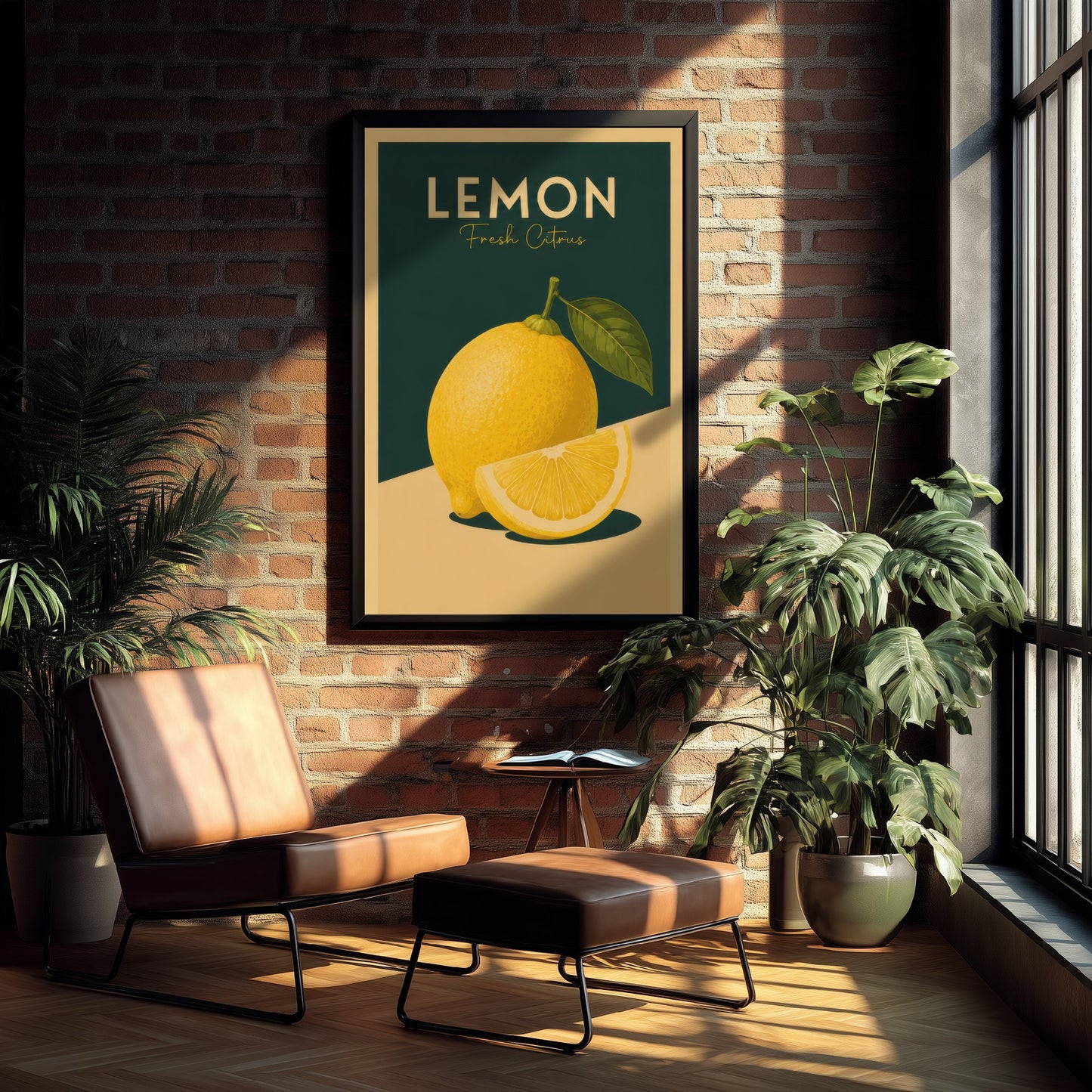 Vintage Lemon Art Print - Fresh Citrus Kitchen Poster - Fruit Illustration - Kitchen Fruit Wall Art 1/3