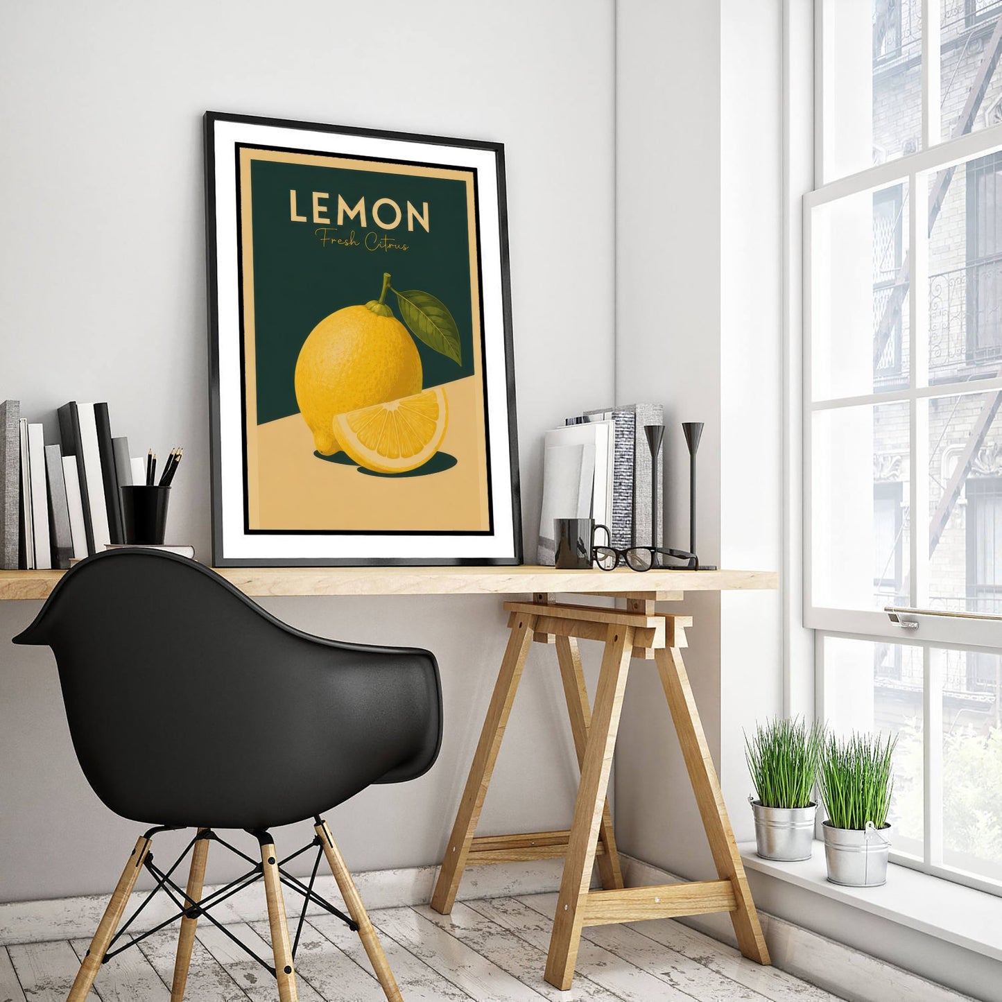 Vintage Lemon Art Print - Fresh Citrus Kitchen Poster - Fruit Illustration - Kitchen Fruit Wall Art 1/3