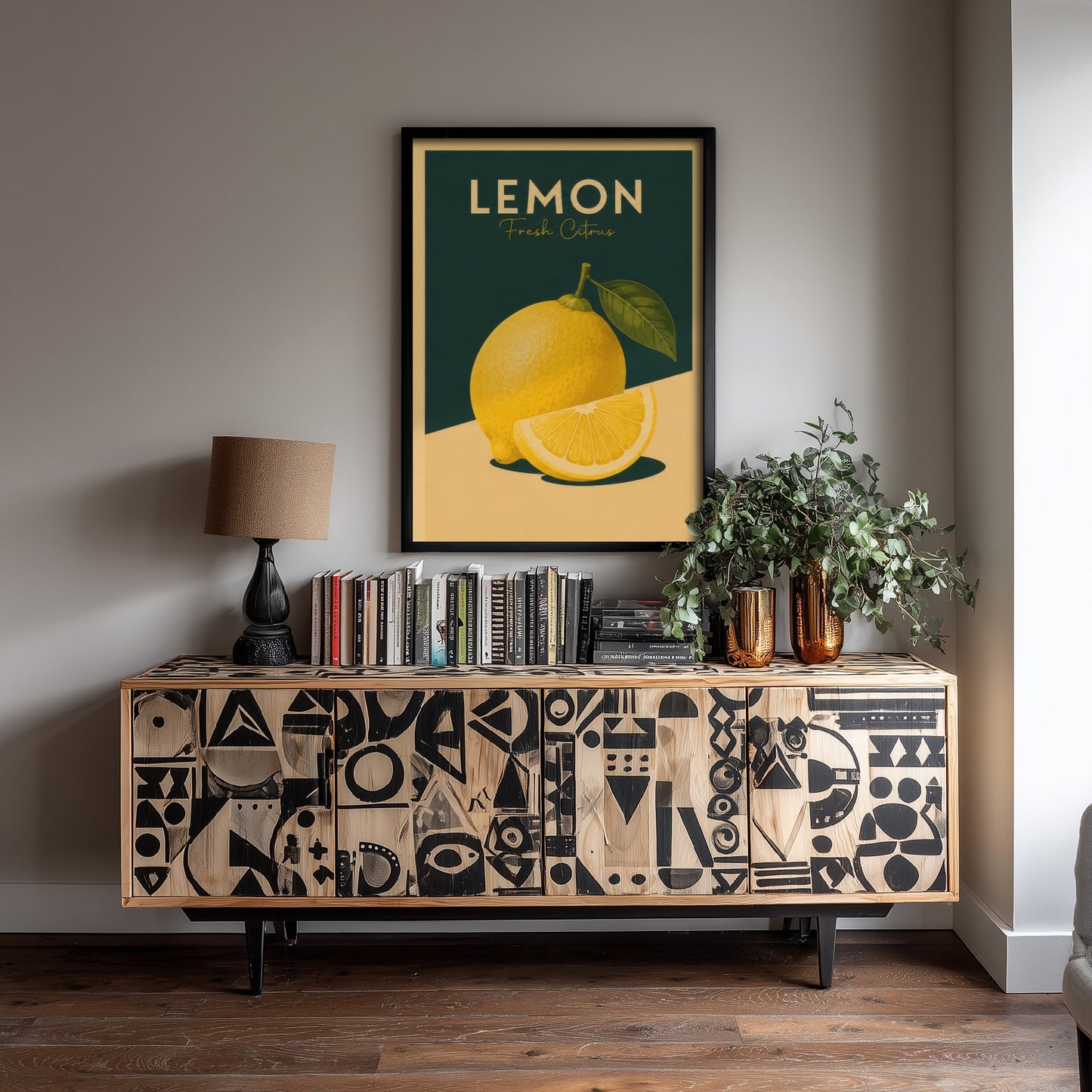 Vintage Lemon Art Print - Fresh Citrus Kitchen Poster - Fruit Illustration - Kitchen Fruit Wall Art 1/3