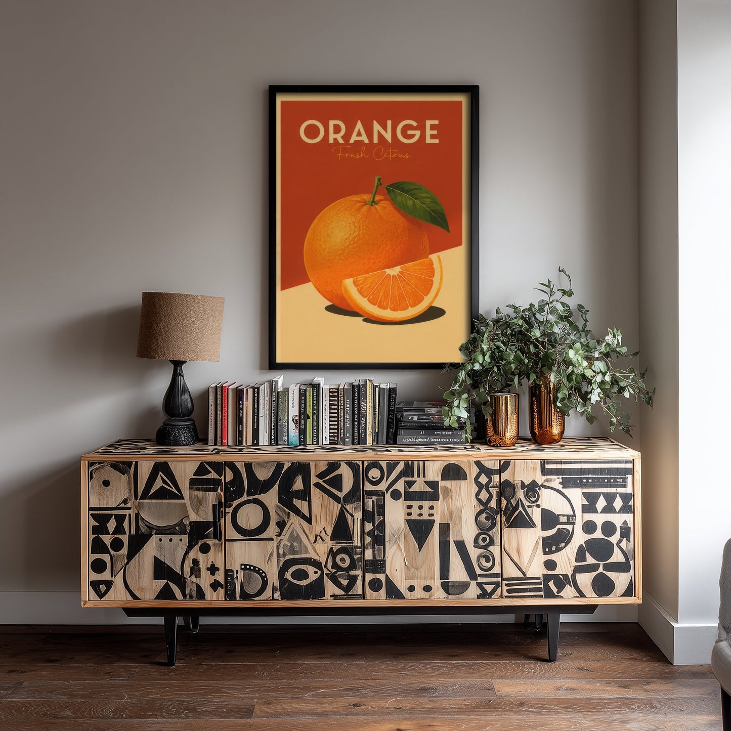 Vintage Orange Art Print - Fresh Citrus Kitchen Poster - Fruit Illustration - Kitchen Fruit Wall Art 2/3