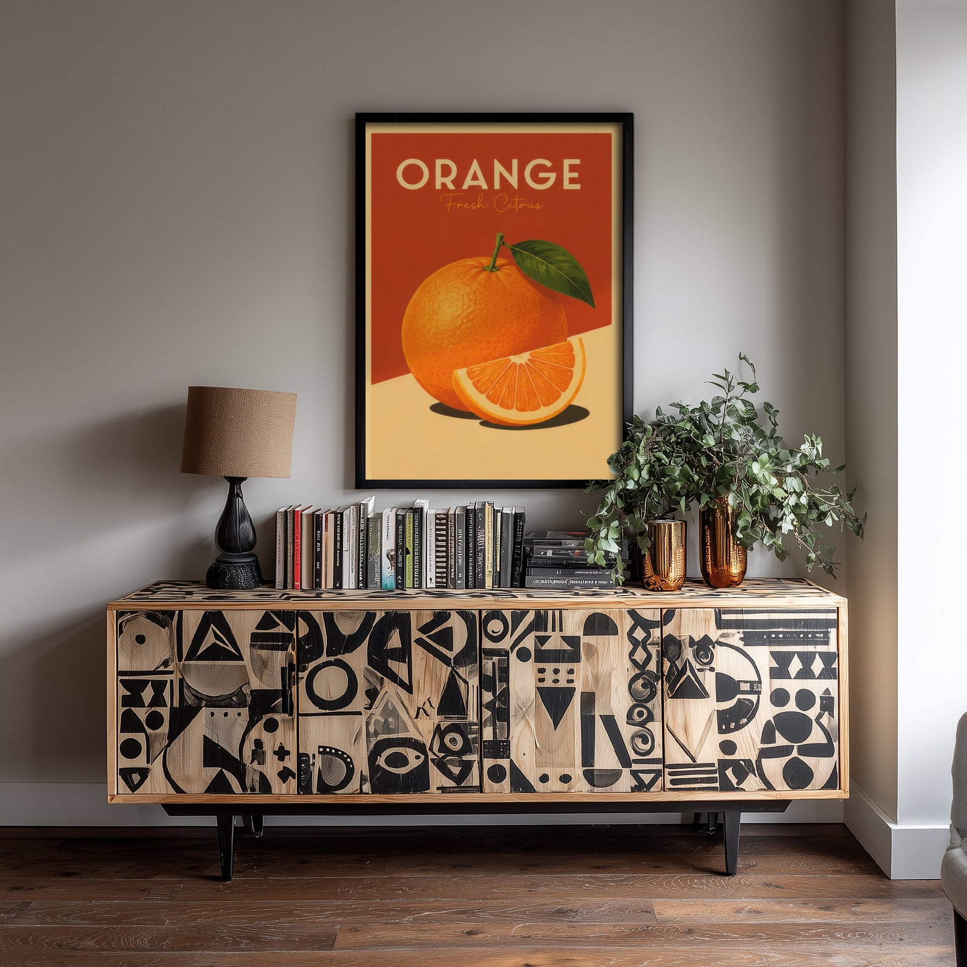 Vintage Orange Art Print - Fresh Citrus Kitchen Poster - Fruit Illustration - Kitchen Fruit Wall Art 2/3