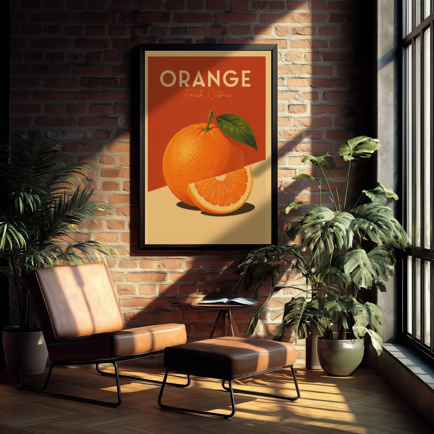 Vintage Orange Art Print - Fresh Citrus Kitchen Poster - Fruit Illustration - Kitchen Fruit Wall Art 2/3