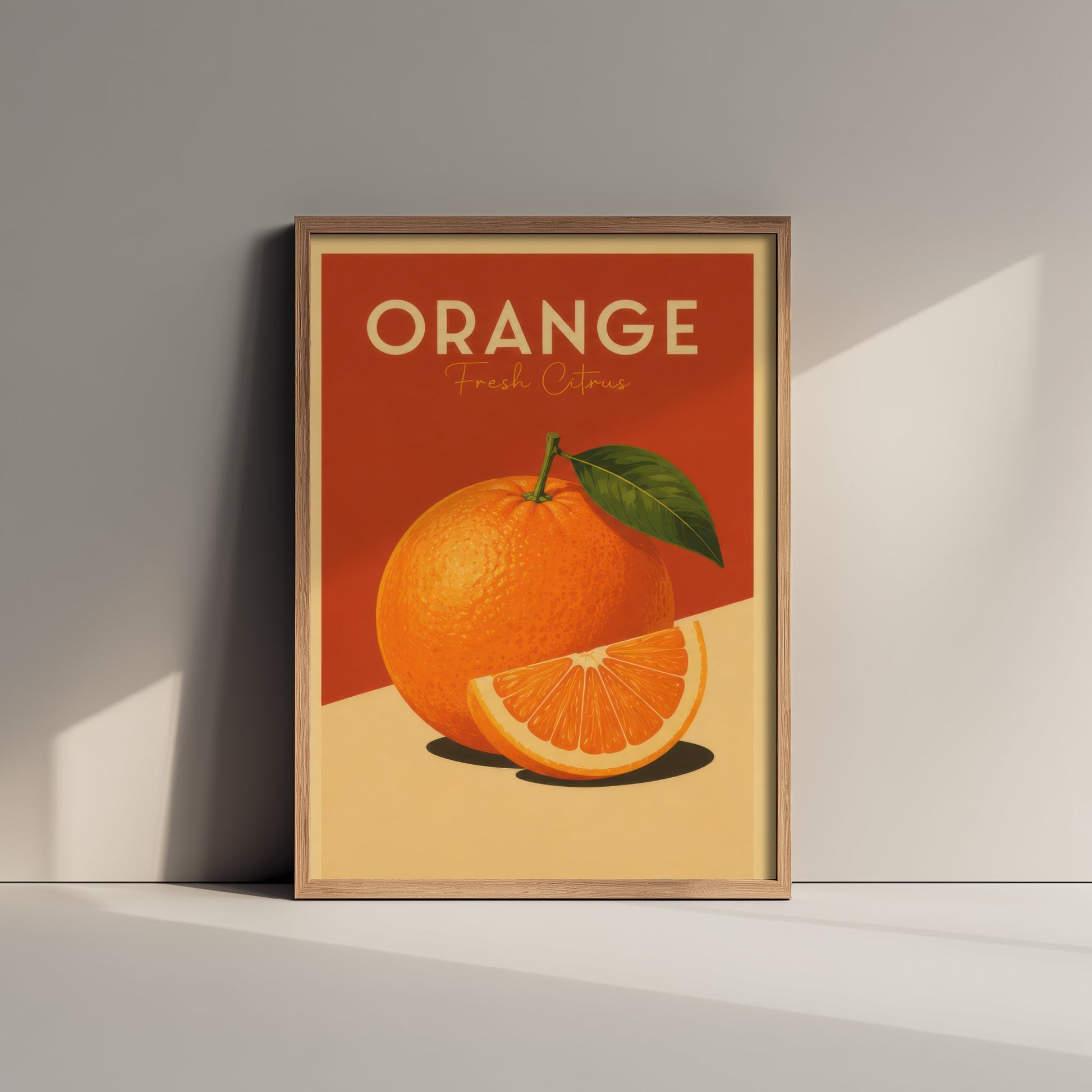 Vintage Orange Art Print - Fresh Citrus Kitchen Poster - Fruit Illustration - Kitchen Fruit Wall Art 2/3