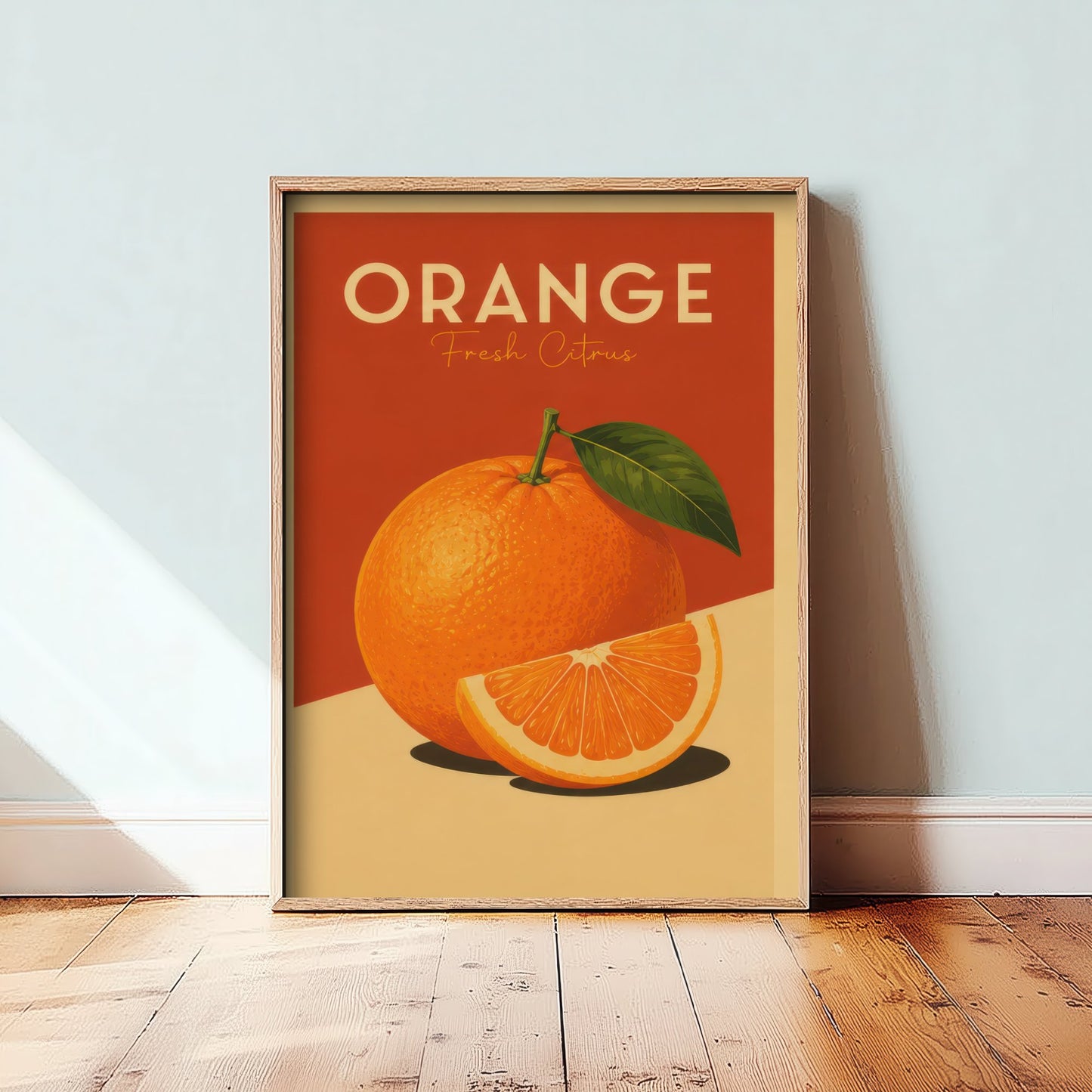 Vintage Orange Art Print - Fresh Citrus Kitchen Poster - Fruit Illustration - Kitchen Fruit Wall Art 2/3