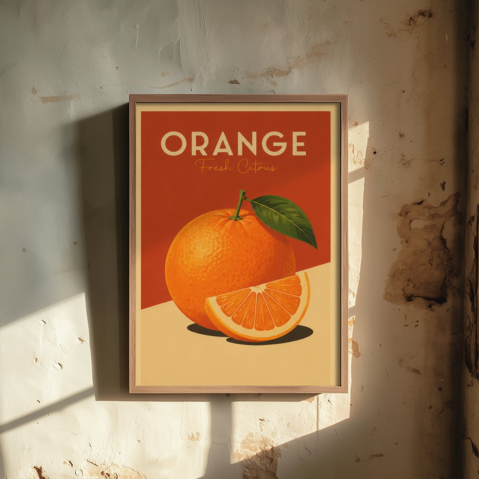 Vintage Orange Art Print - Fresh Citrus Kitchen Poster - Fruit Illustration - Kitchen Fruit Wall Art 2/3