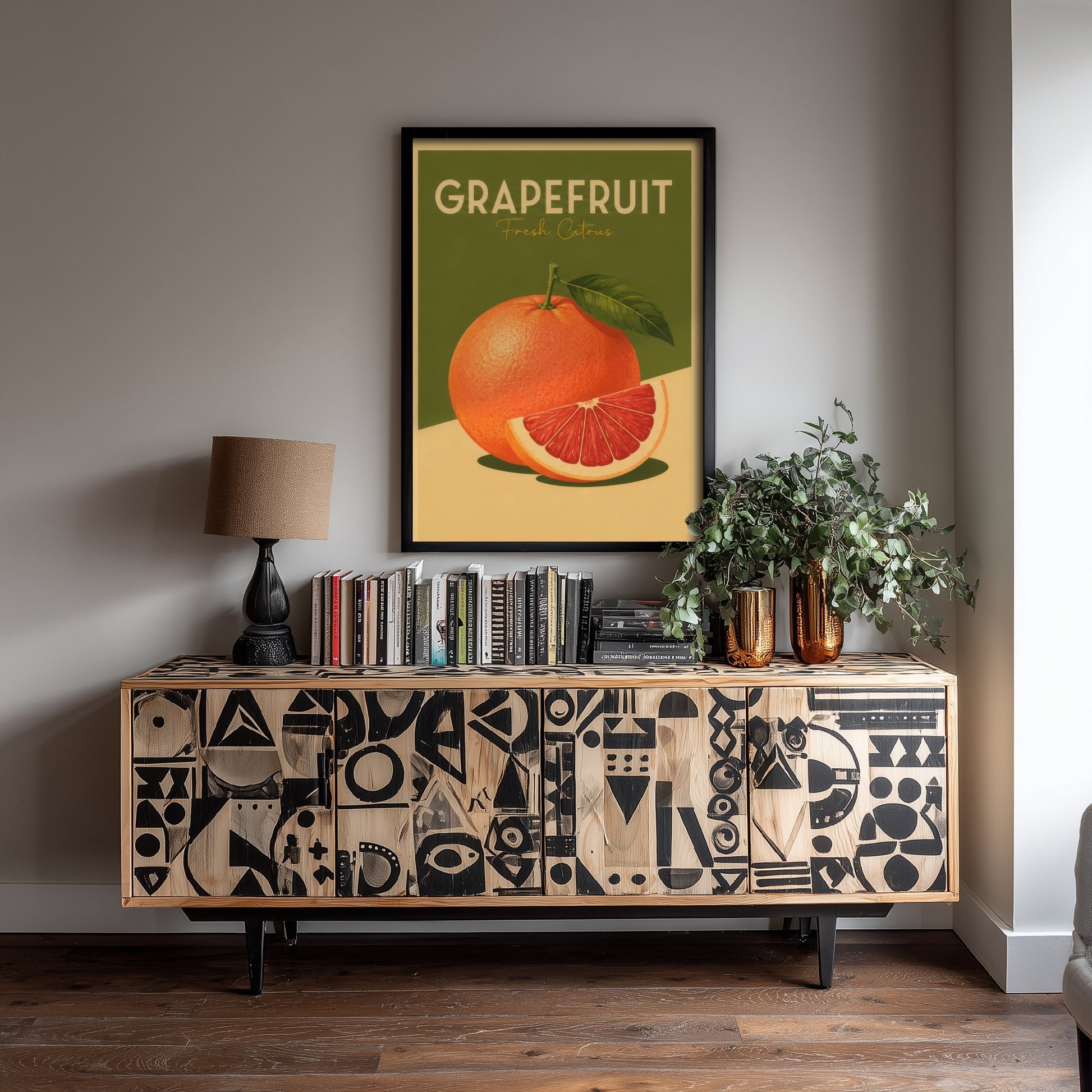 Vintage Grapefruit Art Print - Fresh Citrus Kitchen Poster - Fruit Illustration - Kitchen Fruit Wall Art 3/3