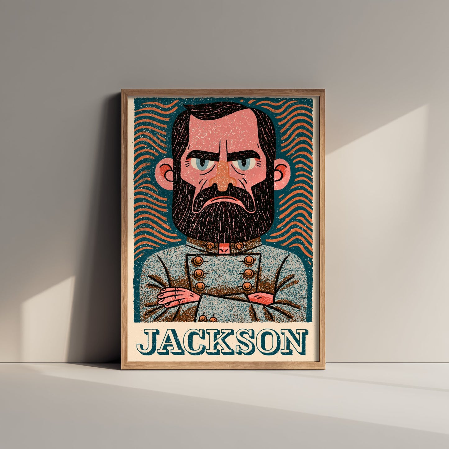 Stonewall Jackson Art Print - Civil War General Portrait Poster - Bold Woodcut Illustration - History 3/3