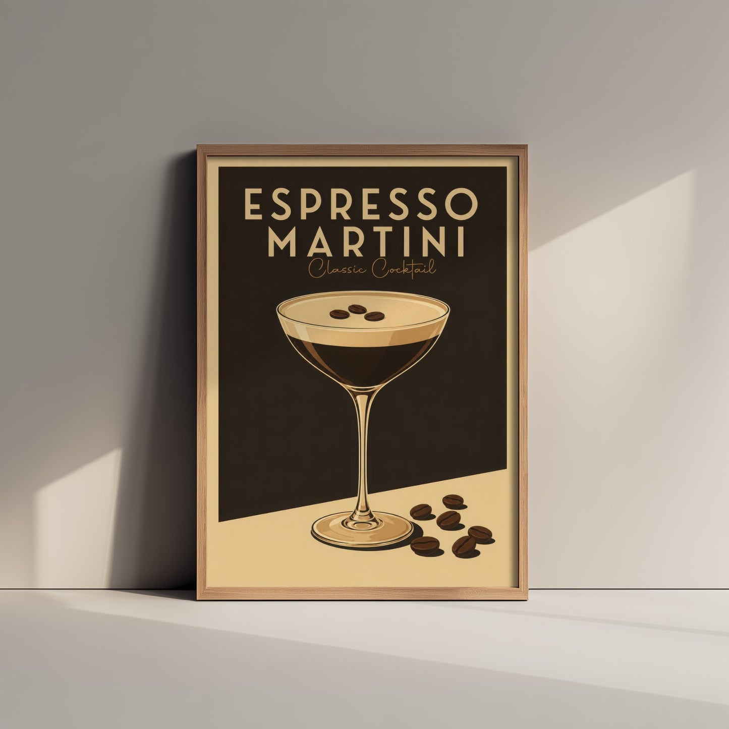 Espresso Martini Art Print - Vintage Cocktail Poster - Retro Bar Cart Illustration - Classic Drink Kitchen Art 1/3