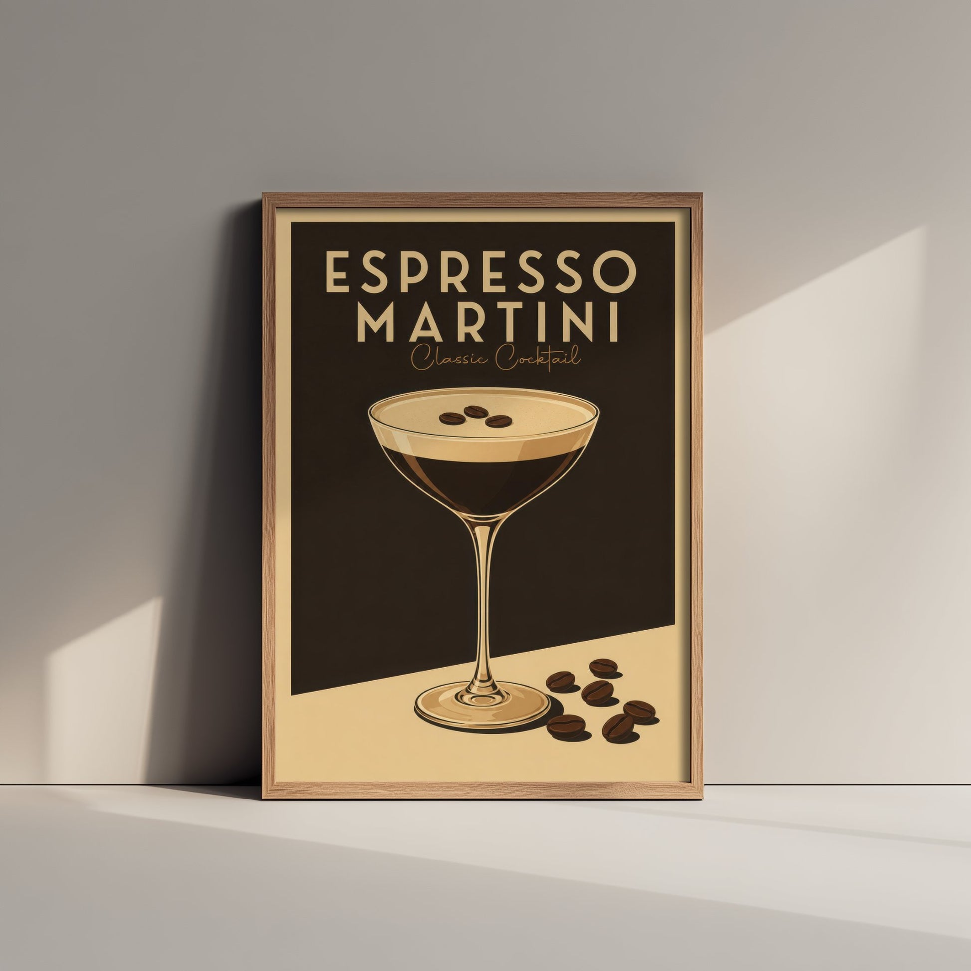 Espresso Martini Art Print - Vintage Cocktail Poster - Retro Bar Cart Illustration - Classic Drink Kitchen Art 1/3