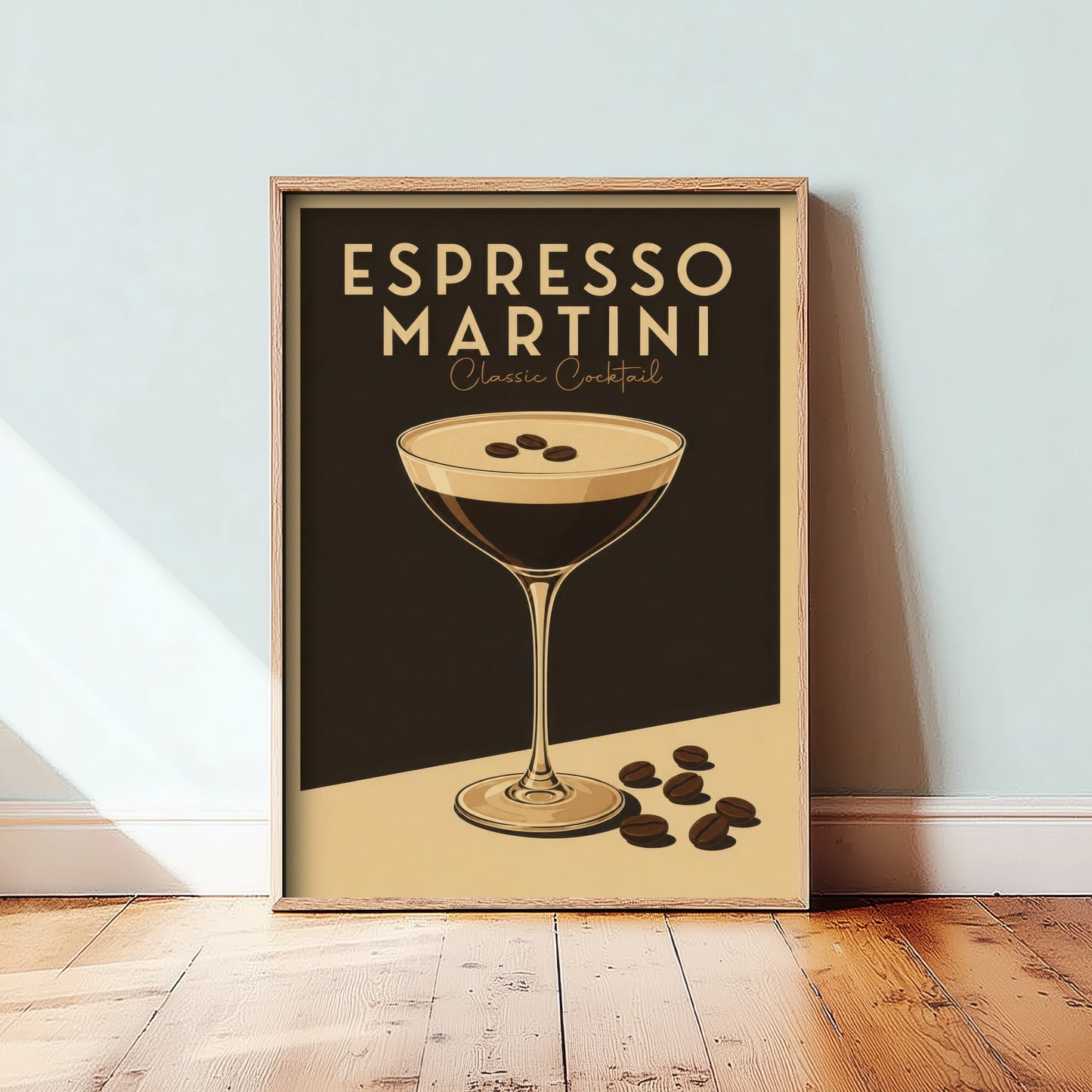 Espresso Martini Art Print - Vintage Cocktail Poster - Retro Bar Cart Illustration - Classic Drink Kitchen Art 1/3