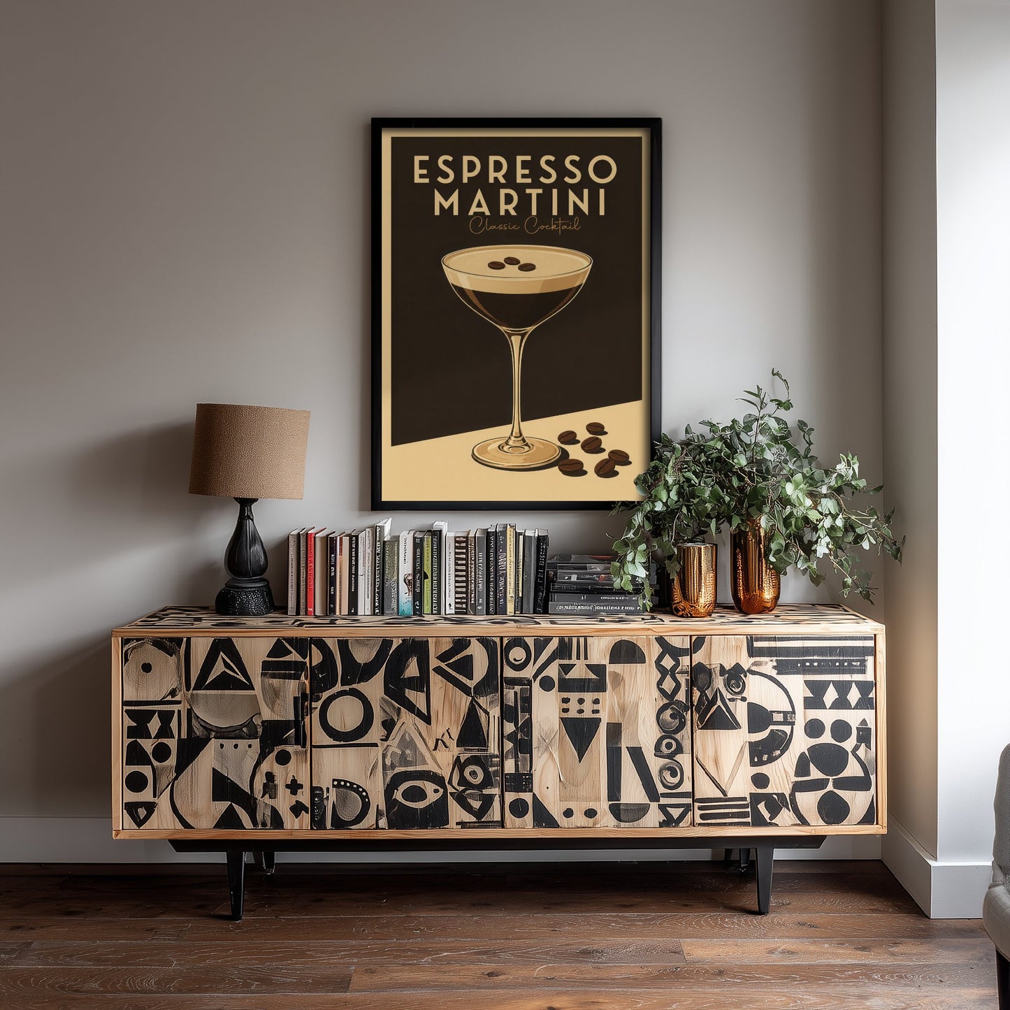 Espresso Martini Art Print - Vintage Cocktail Poster - Retro Bar Cart Illustration - Classic Drink Kitchen Art 1/3