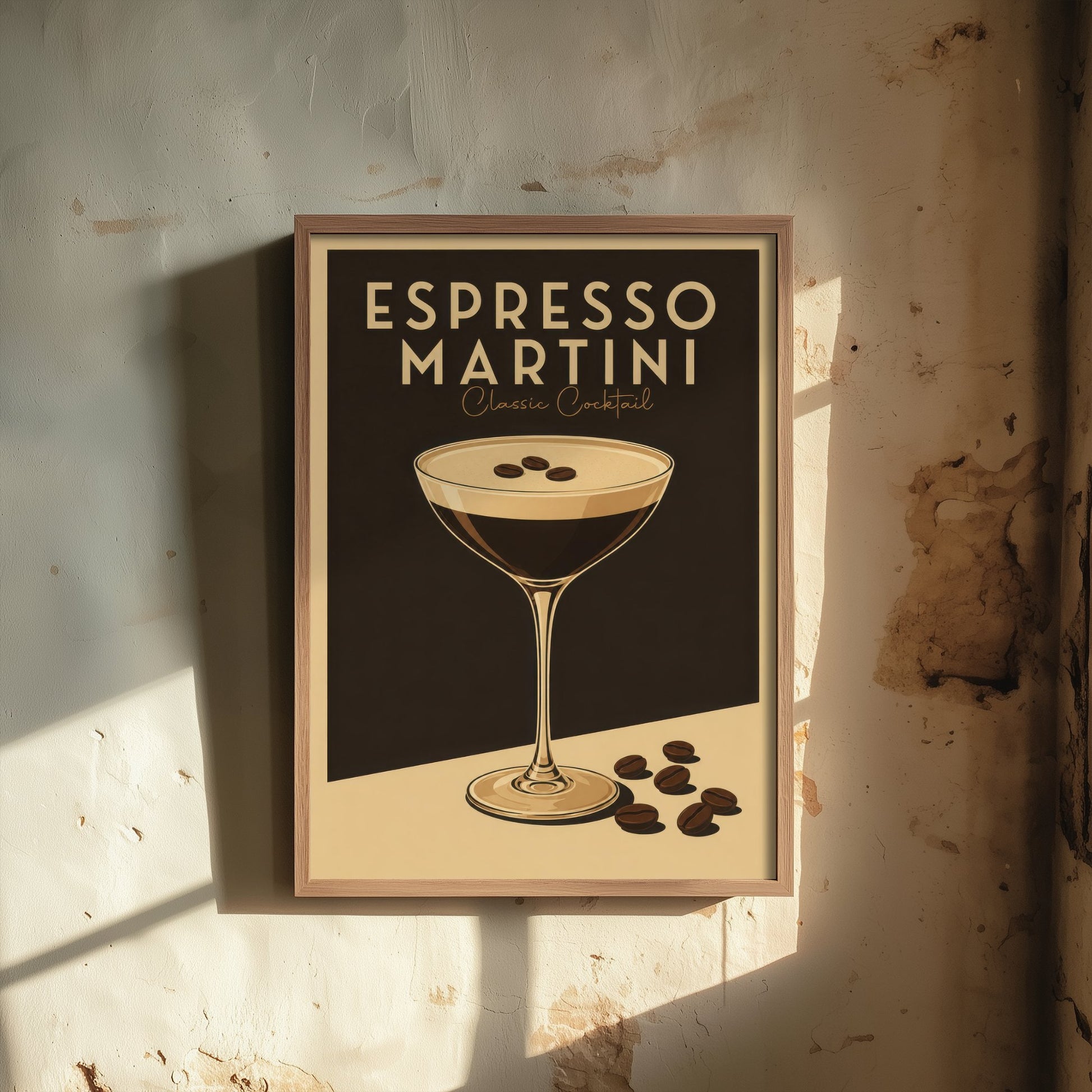 Espresso Martini Art Print - Vintage Cocktail Poster - Retro Bar Cart Illustration - Classic Drink Kitchen Art 1/3