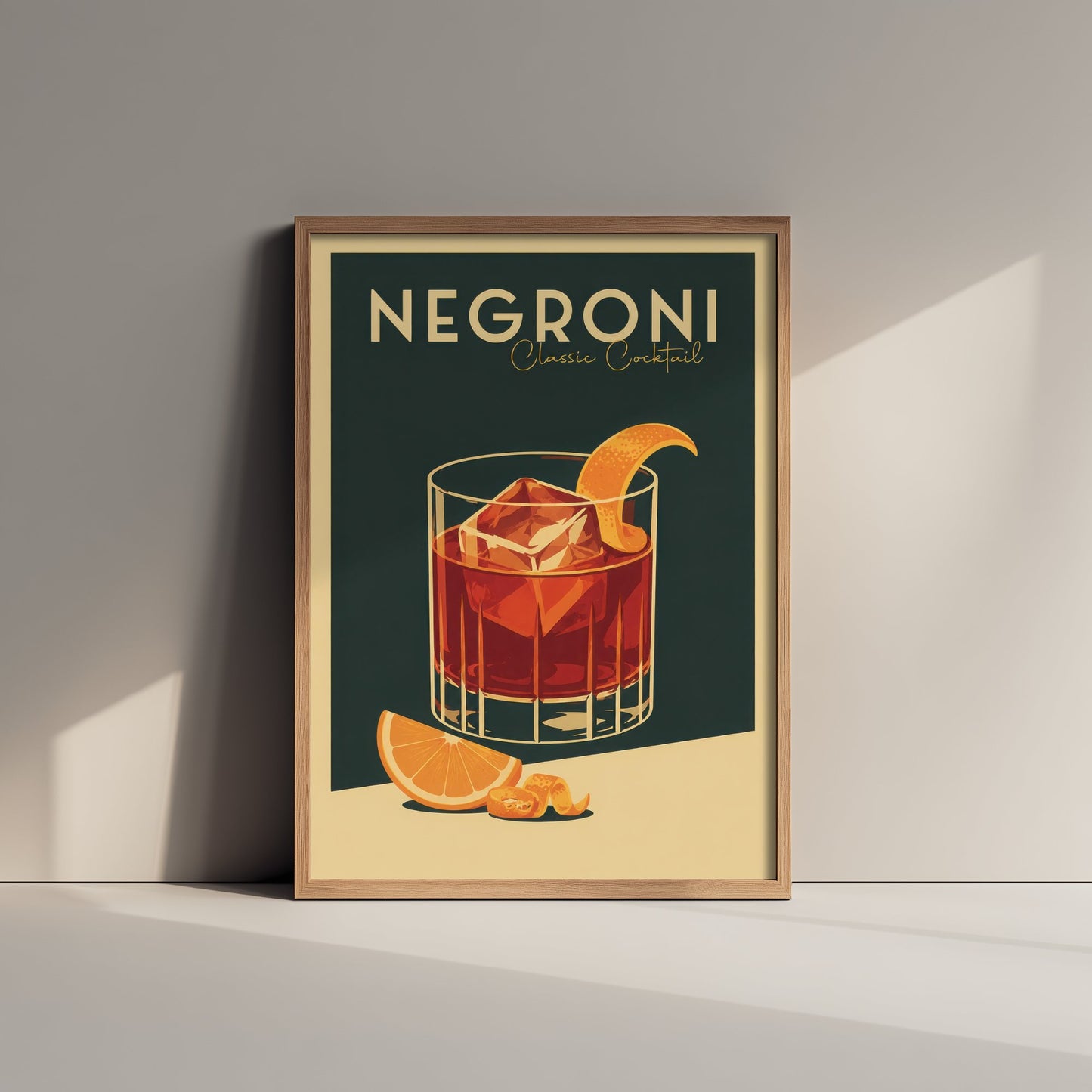 Negroni Art Print - Vintage Cocktail Poster - Retro Bar Cart Illustration - Classic Drink Kitchen Art 3/3