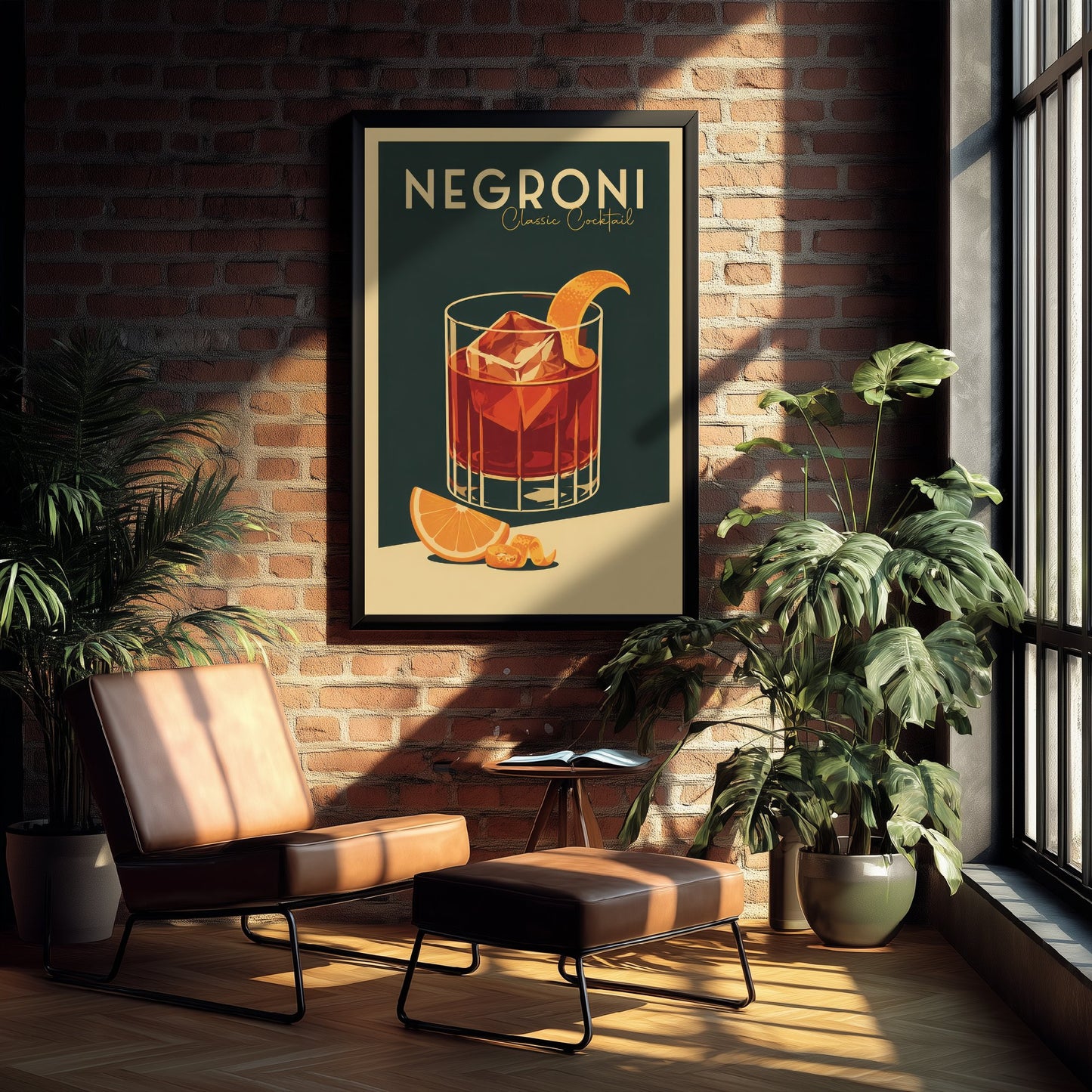 Negroni Art Print - Vintage Cocktail Poster - Retro Bar Cart Illustration - Classic Drink Kitchen Art 3/3