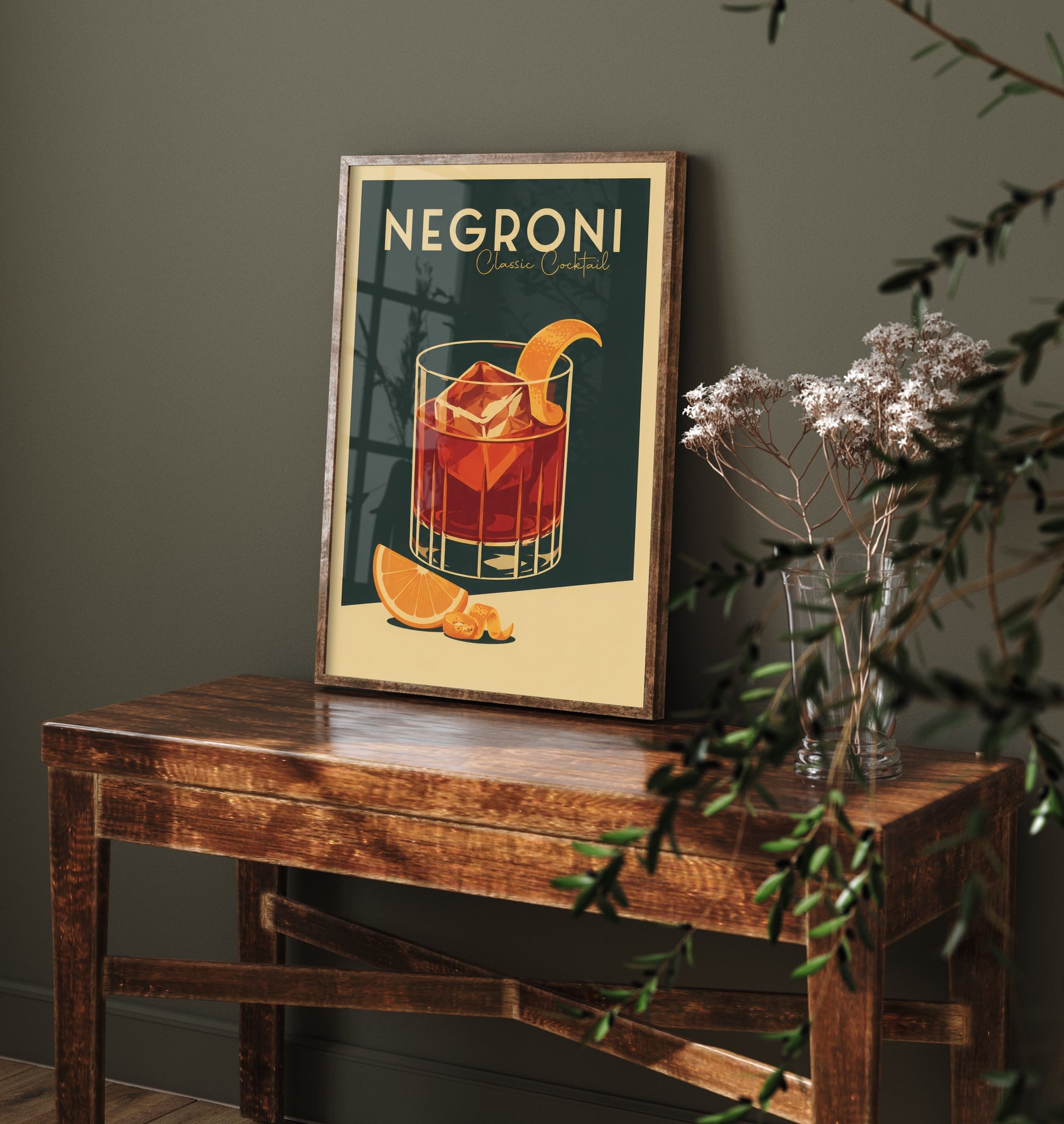 Negroni Art Print - Vintage Cocktail Poster - Retro Bar Cart Illustration - Classic Drink Kitchen Art 3/3