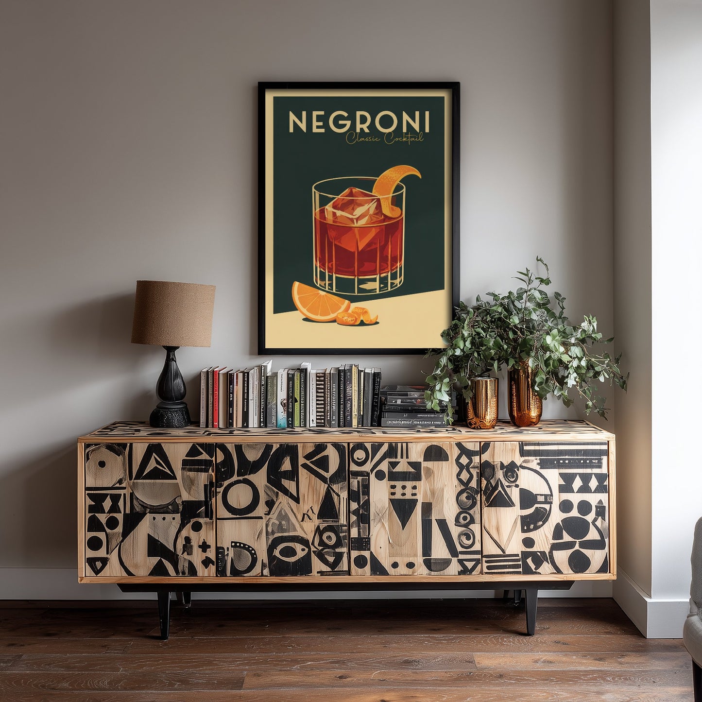 Negroni Art Print - Vintage Cocktail Poster - Retro Bar Cart Illustration - Classic Drink Kitchen Art 3/3