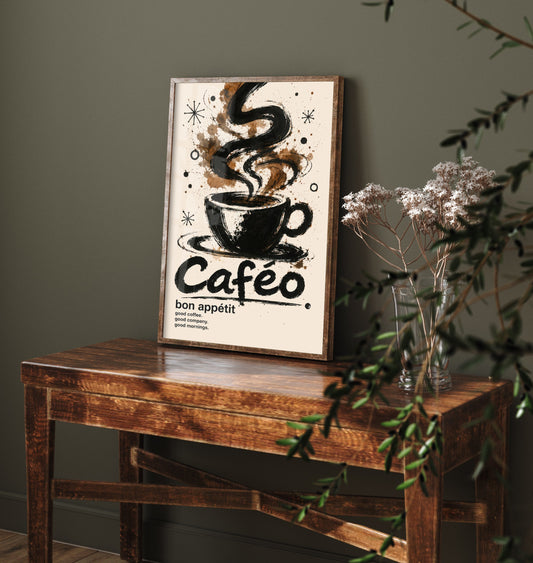 Coffee Cup Art Print - Ink Splatter Painting Poster - Coffee Lover Kitchen Art - Cafe Wall Decor 2/3