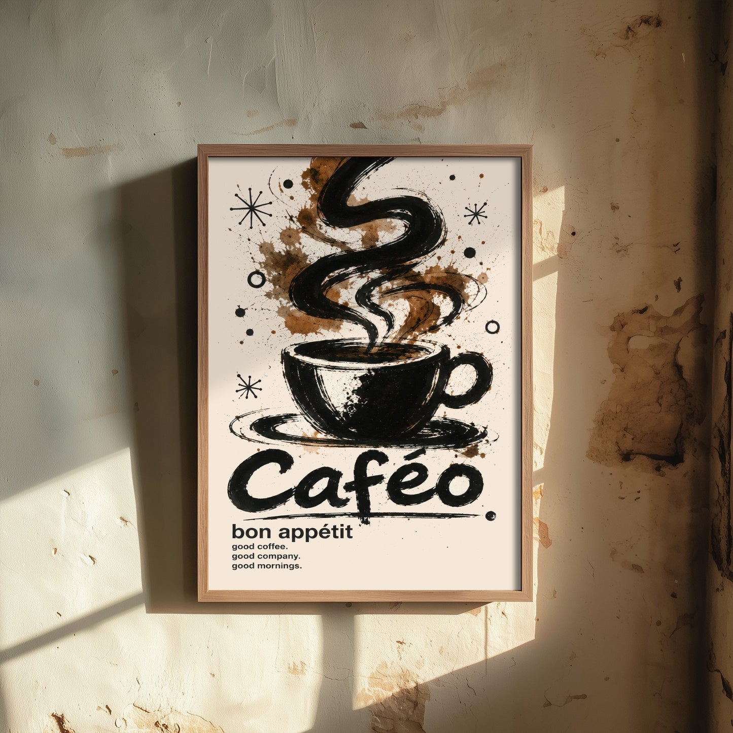 Coffee Cup Art Print - Ink Splatter Painting Poster - Coffee Lover Kitchen Art - Cafe Wall Decor 2/3