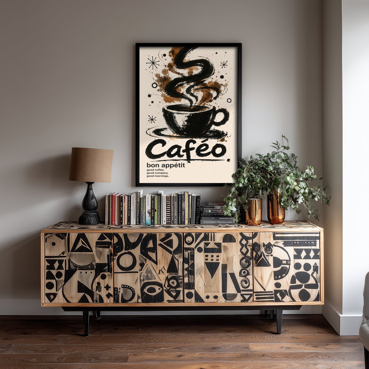 Coffee Cup Art Print - Ink Splatter Painting Poster - Coffee Lover Kitchen Art - Cafe Wall Decor 2/3