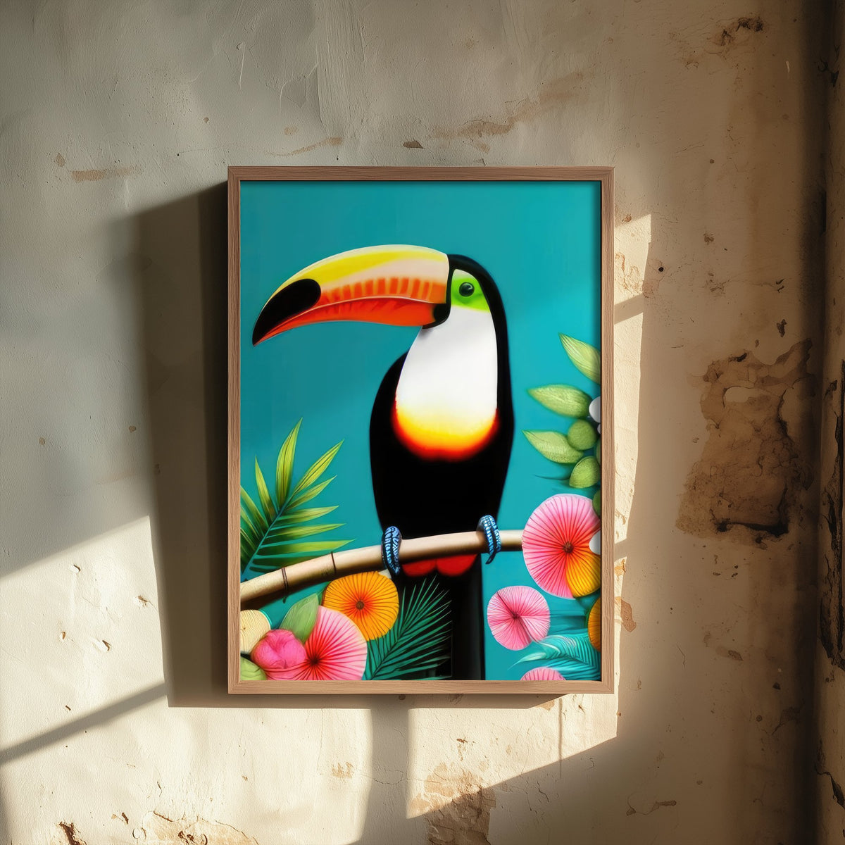 Toucan Pop Art Print - Colourful Tropical Bird Poster - Bright Botanical Illustration - Rainbow Toucan 2/3