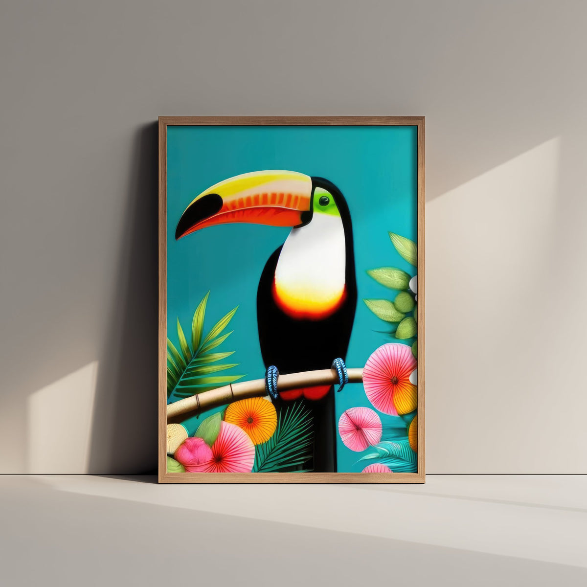 Toucan Pop Art Print - Colourful Tropical Bird Poster - Bright Botanical Illustration - Rainbow Toucan 2/3