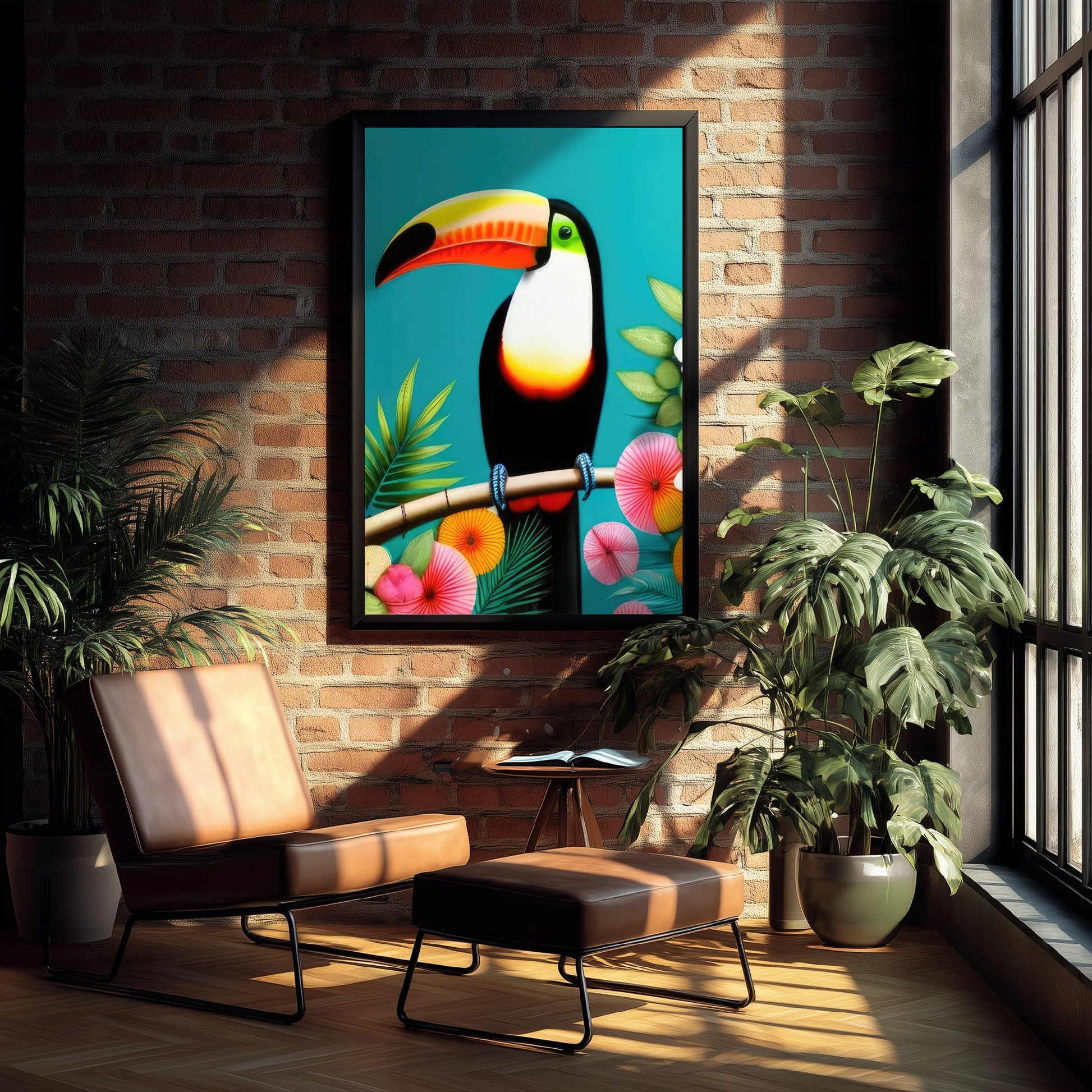 Toucan Pop Art Print - Colourful Tropical Bird Poster - Bright Botanical Illustration - Rainbow Toucan 2/3