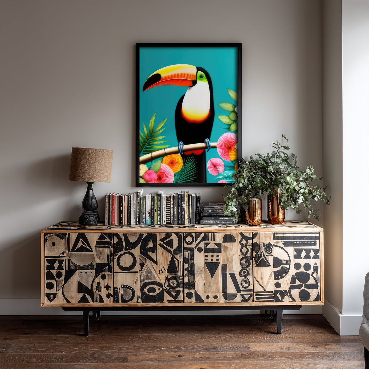 Toucan Pop Art Print - Colourful Tropical Bird Poster - Bright Botanical Illustration - Rainbow Toucan 2/3