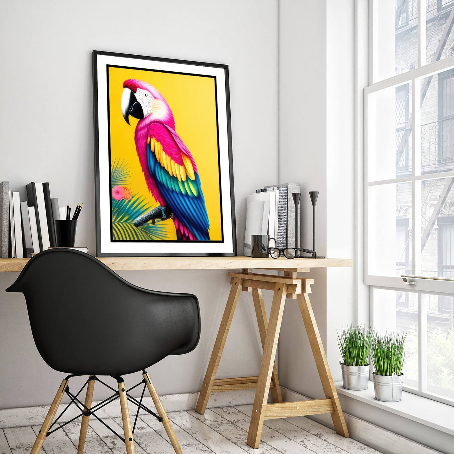 Parrot Pop Art Print - Colourful Tropical Bird Poster - Bright Macaw Illustration - Vibrant Parrot 3/3